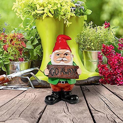 Go Away Sign Gnome Garden Statue