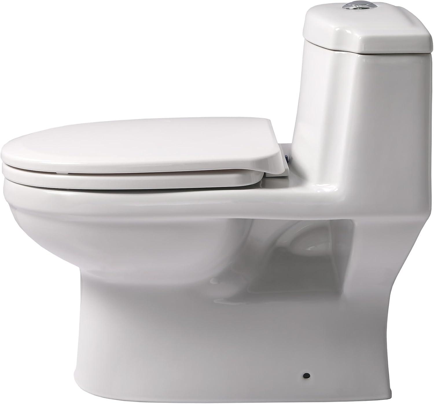 Whitehaus Collection Magic 1.6 Gallons GPF Elongated Comfort Height Floor Mounted One-Piece Toilet (Seat Included)