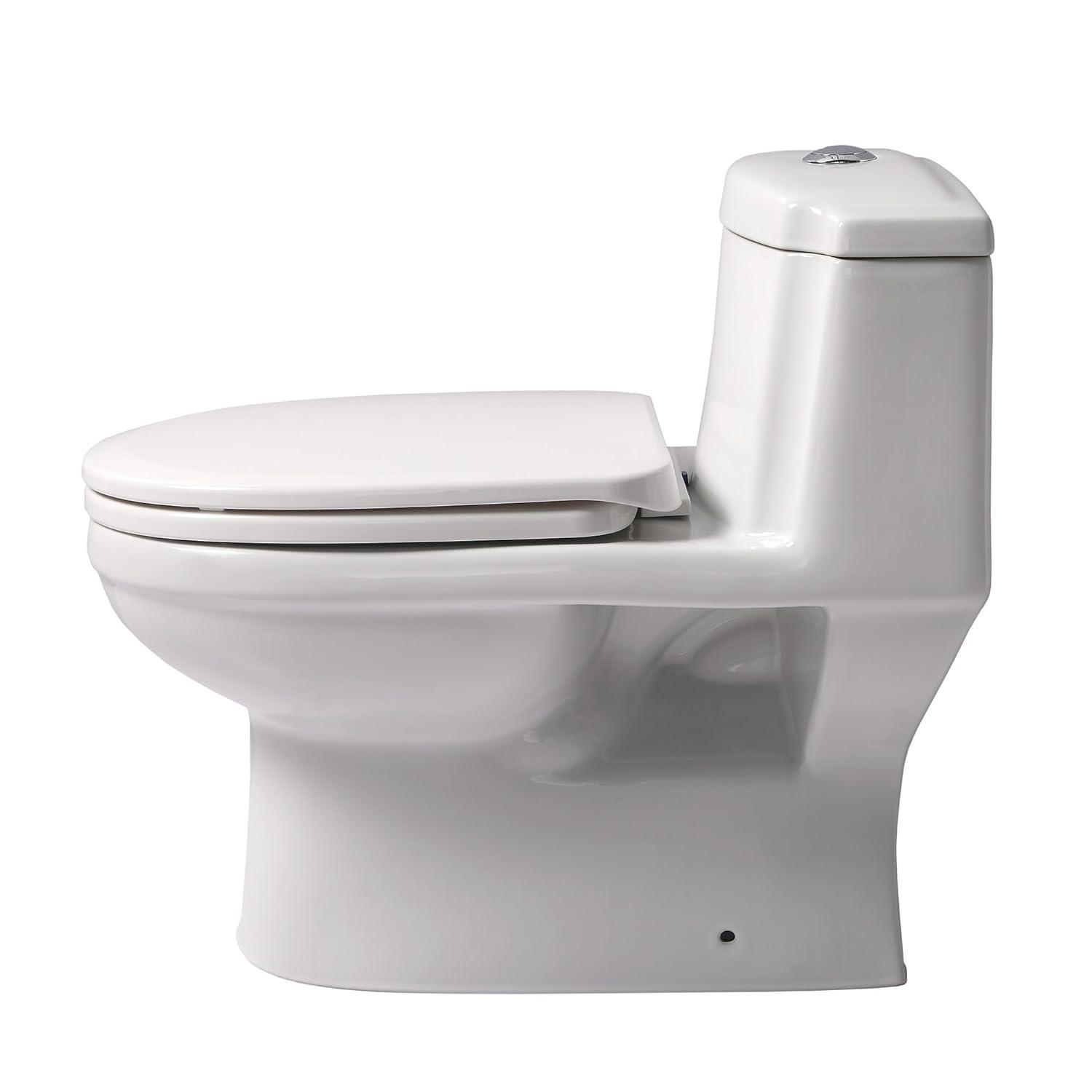 Whitehaus Collection Magic 1.6 Gallons GPF Elongated Comfort Height Floor Mounted One-Piece Toilet (Seat Included)