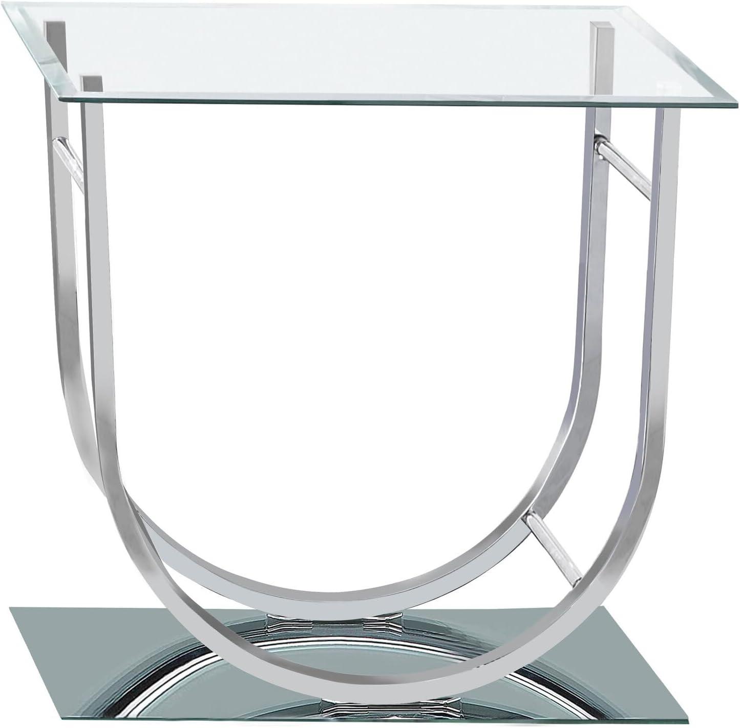 Danville End Table with Glass Top Chrome - Coaster