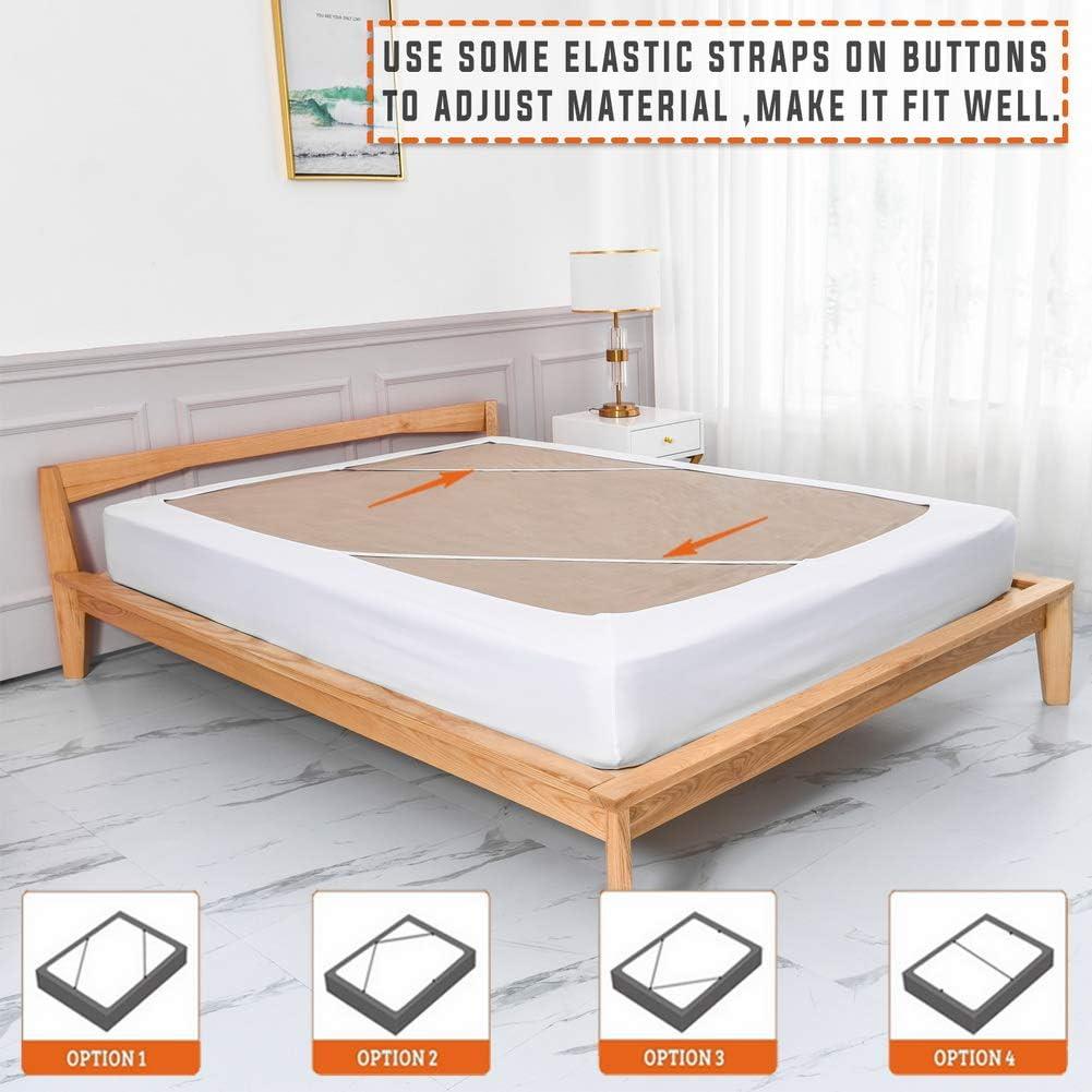 Twin Six Premium Bed Box Spring Cover Update Bed Skirt Wrap Around Cover, Mattress Cover, Queen/Split Queen, White