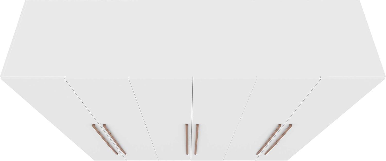 Gramercy Wardrobe Armoire Closet White - Manhattan Comfort: Bedroom Storage, 2 Drawers, 6 Doors