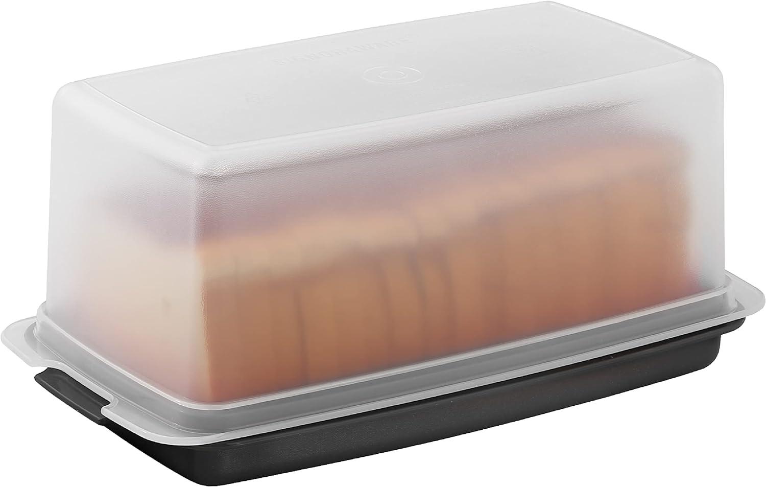 Black and Clear BPA-Free Rectangular Airtight Bread Box