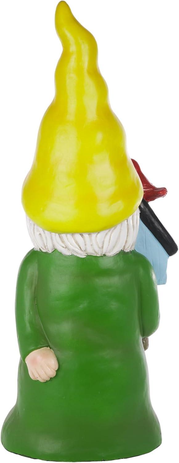 24" Magnesium Oxide "Gnome Place Like Home" Indoor/Outdoor Garden Gnome Statue Green/Yellow - Alpine Corporation