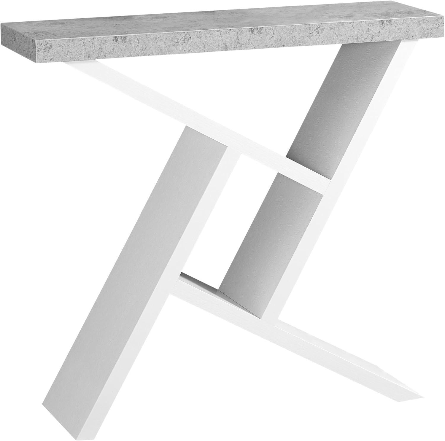 Contemporary White Rectangular Console Table with Storage Base