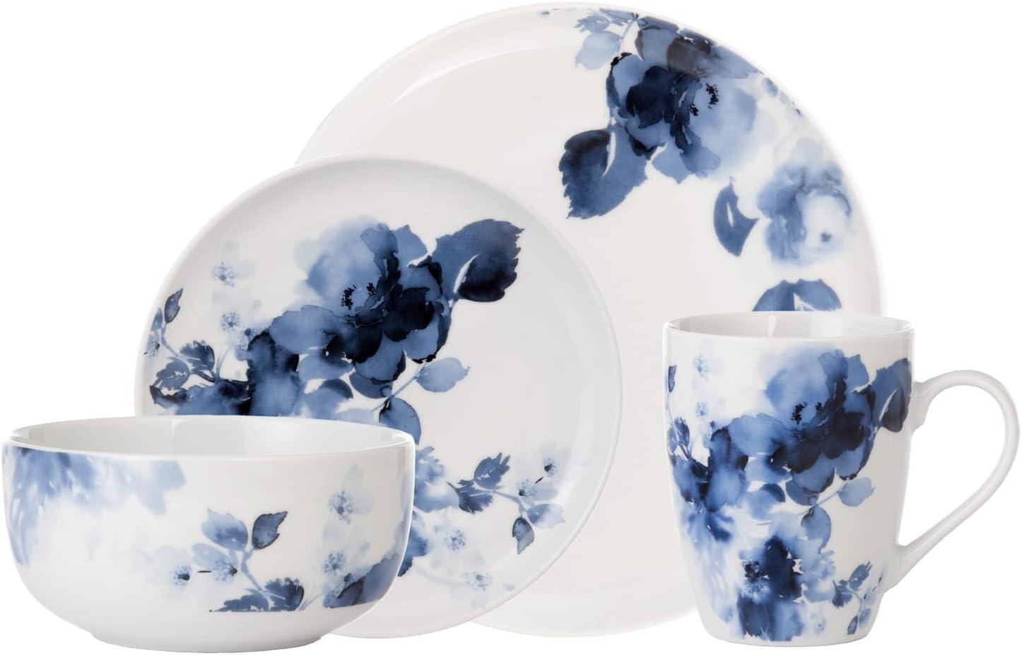 Safdie & Co. Porcelain Dinnerset 16 Piece Midnight Roses