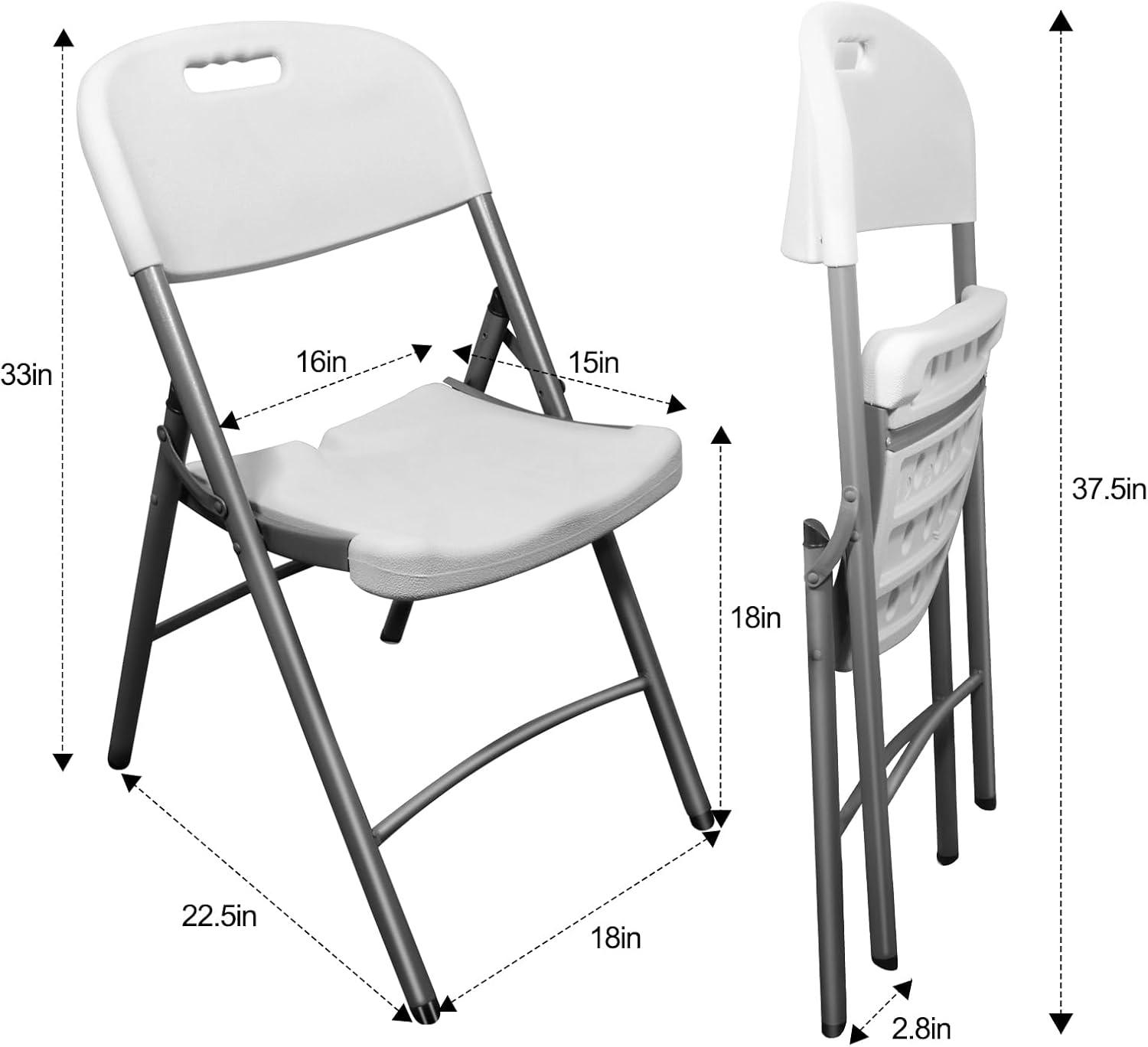 Elama 4 Piece Stackable Folding Chair Set for Indoor and Outdoor