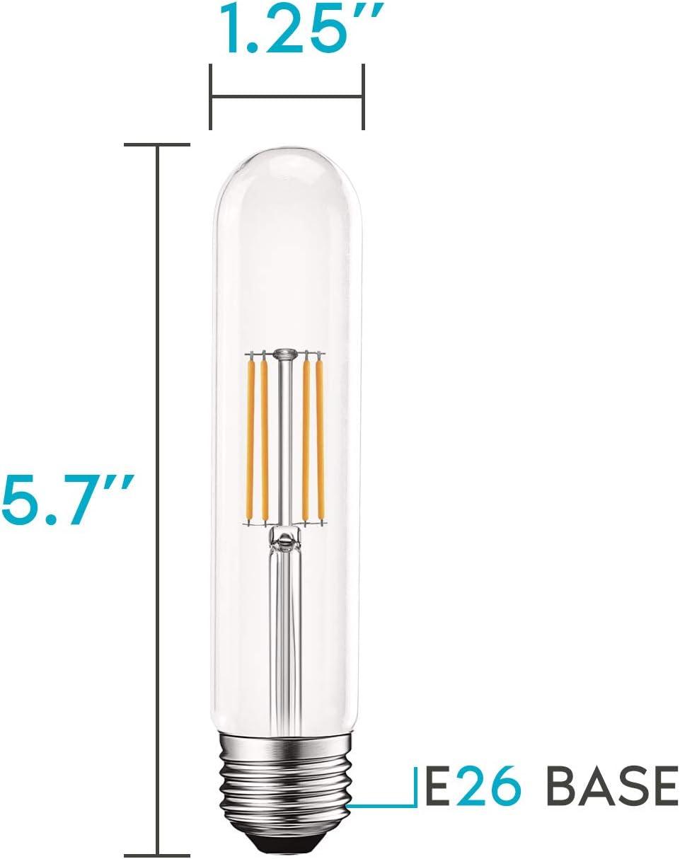 Luxrite Vintage T9 LED Tube Light Bulbs 60W Equivalent, 2700K Warm White, 550 Lumens, Dimmable, 5W, E26 Base (4 Pack)