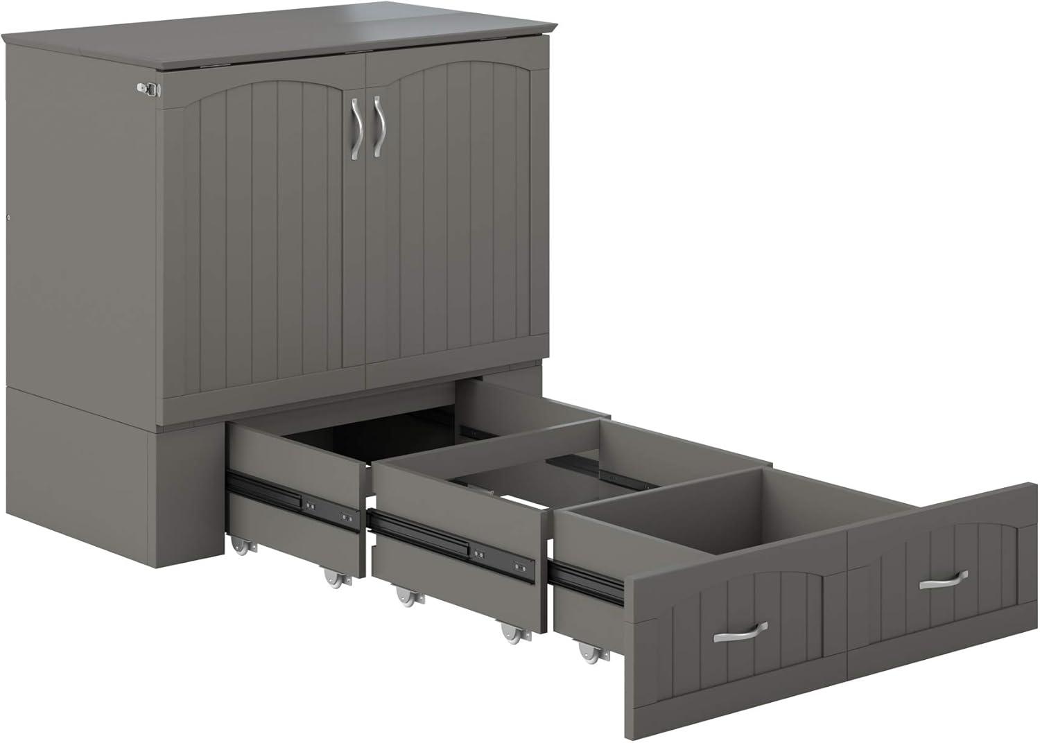 AFI Southampton Twin XL Size Modern Wood Murphy Bed Chest, Gray