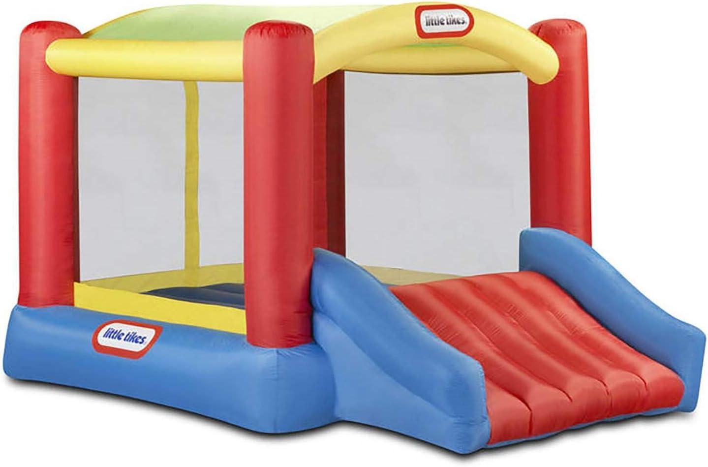 Colorful Inflatable Bounce House with Slide and Canopy