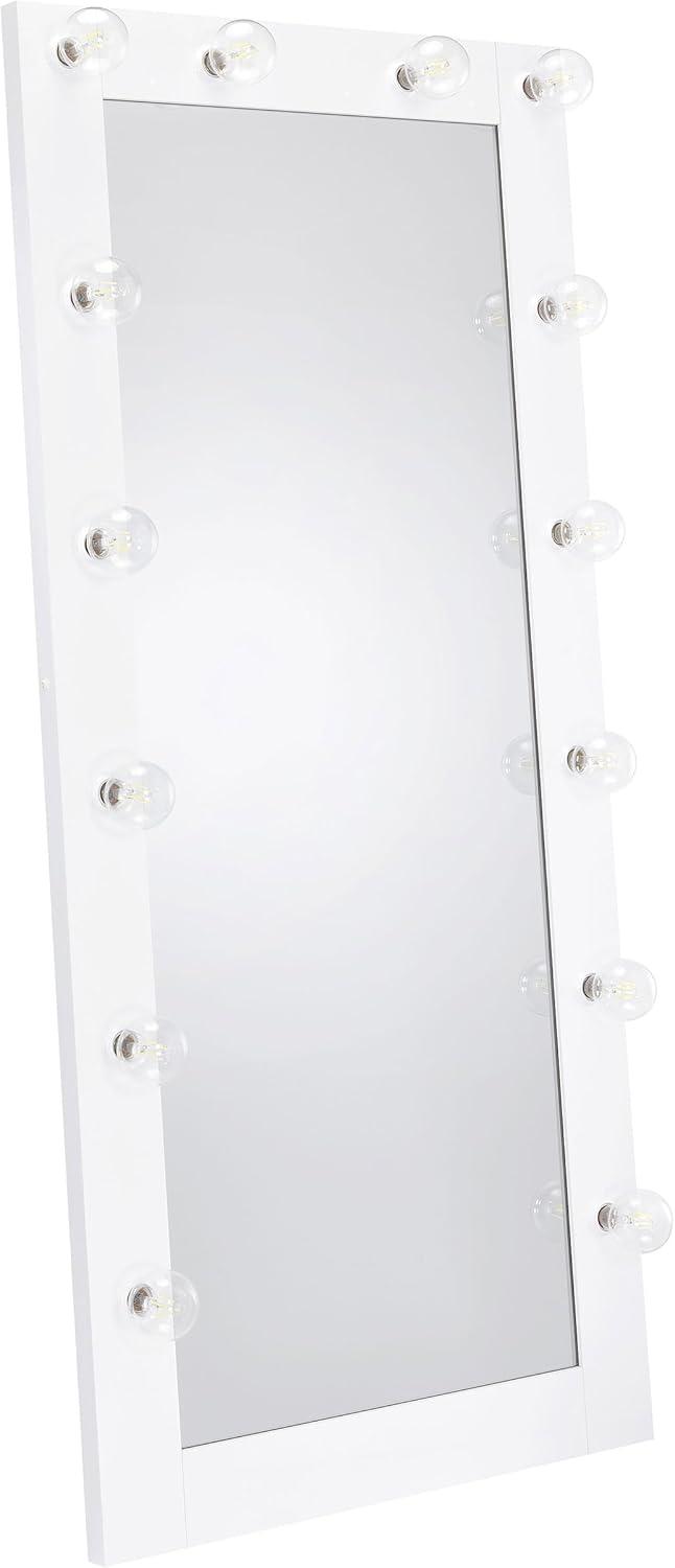 Zayan White High Gloss Full Length Floor Mirror with LED Lights