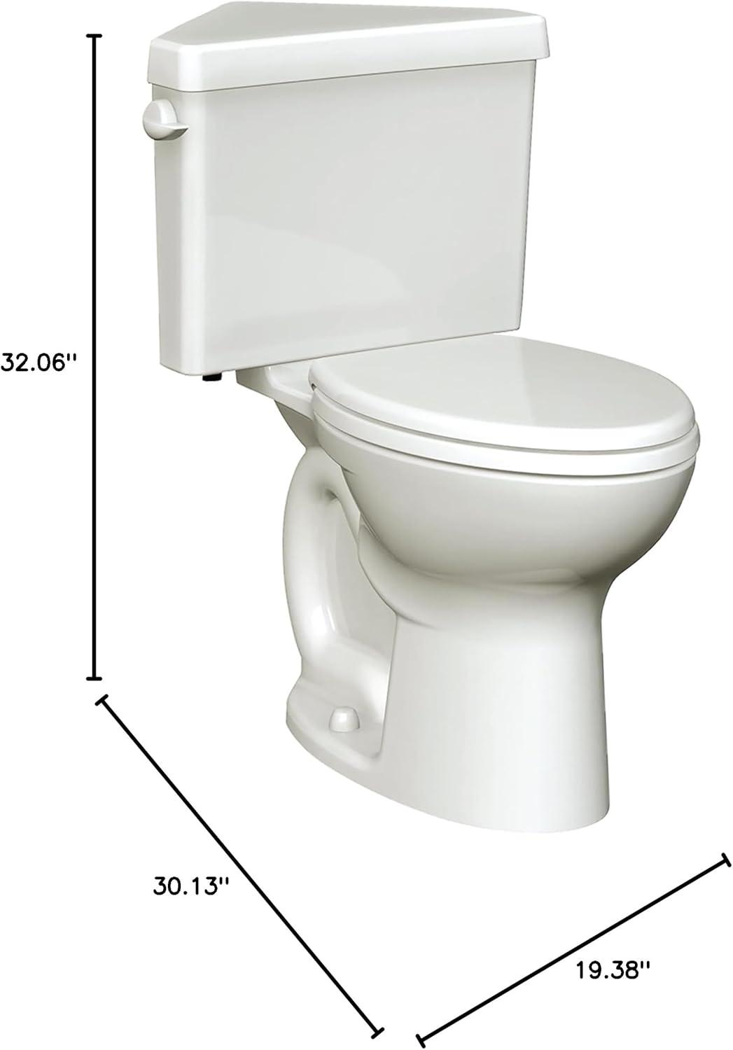 White High Efficiency Elongated Corner Two-Piece Toilet