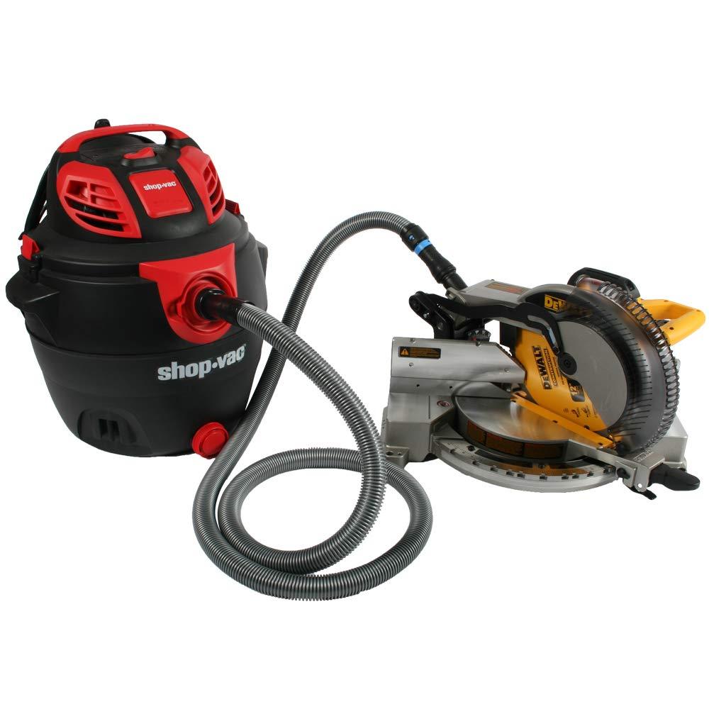 Cen-Tec Systems 94720 Quick Click 20 Ft. Hose for Home and Shop Vacuums with Expanded Multi-Brand Power Tool Adapter Set for Dust Collection, Silver