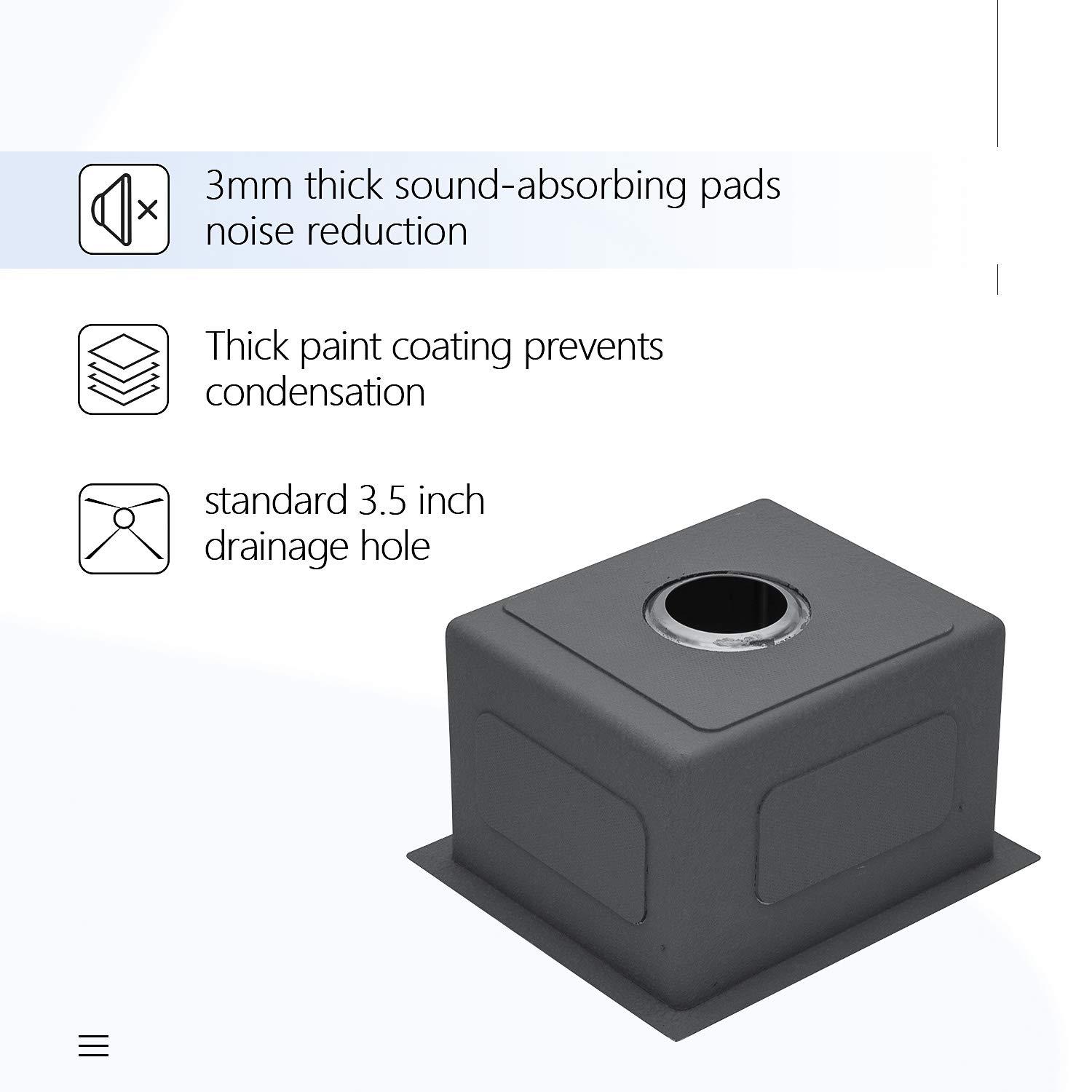 Lordear Undermount Kitchen Sinks 23 inch Small Undermount Bar Sink,16-Gauge Stainless Steel Single Bowl Bar Prep Kitchen Sink One Basin 23x18x10 Inch Handmade