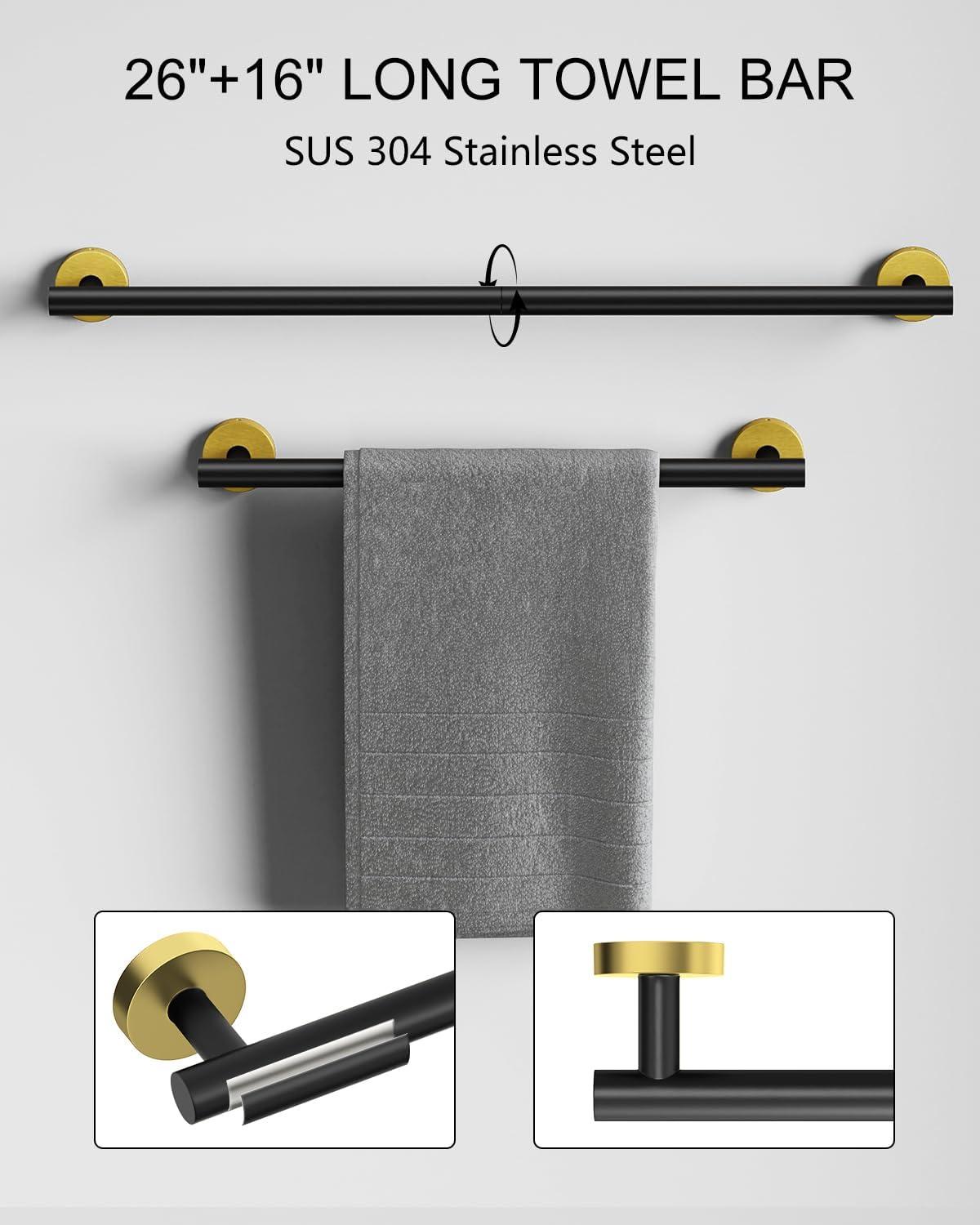 VIBRANTBATH A-91020-BG 5 - Piece Bathroom Hardware Set