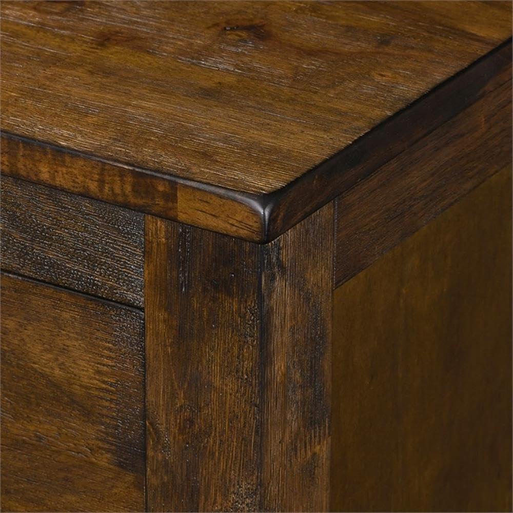 Stratford 2 Drawer Nightstand Classic Brown - Finch: Bedside Storage, Rustic Farmhouse Design