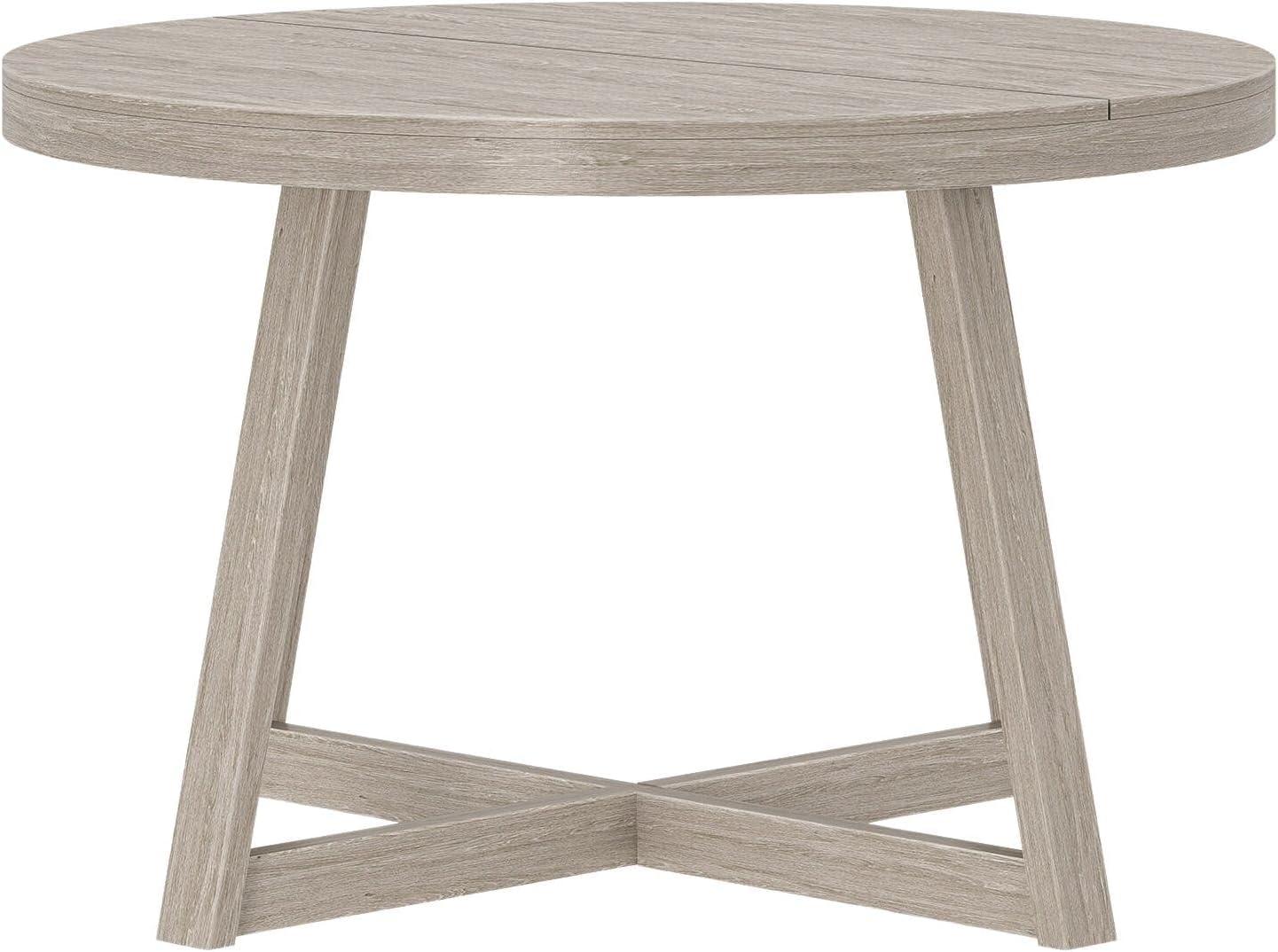 Plank+Beam Round Dining Table, 47" Solid Wood Kitchen Table, Farmhouse Round Table for 4, Small Dinette Table