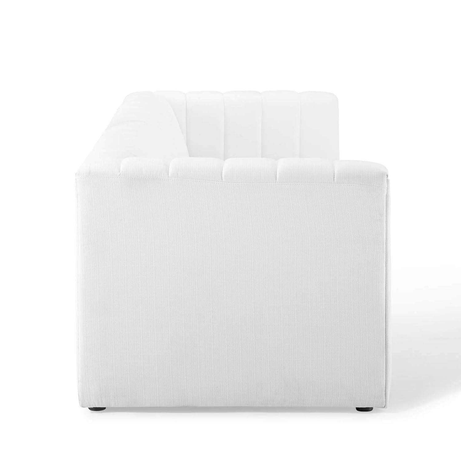 Modway Reflection Channel Tufted Upholstered Fabric Sofa in White