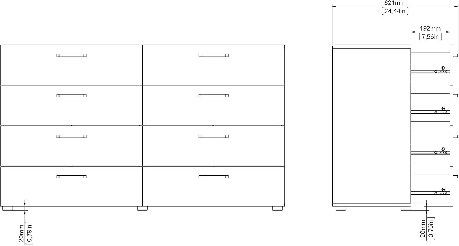 Dark Chocolate 8-Drawer Double Dresser with Streamlined Hardware