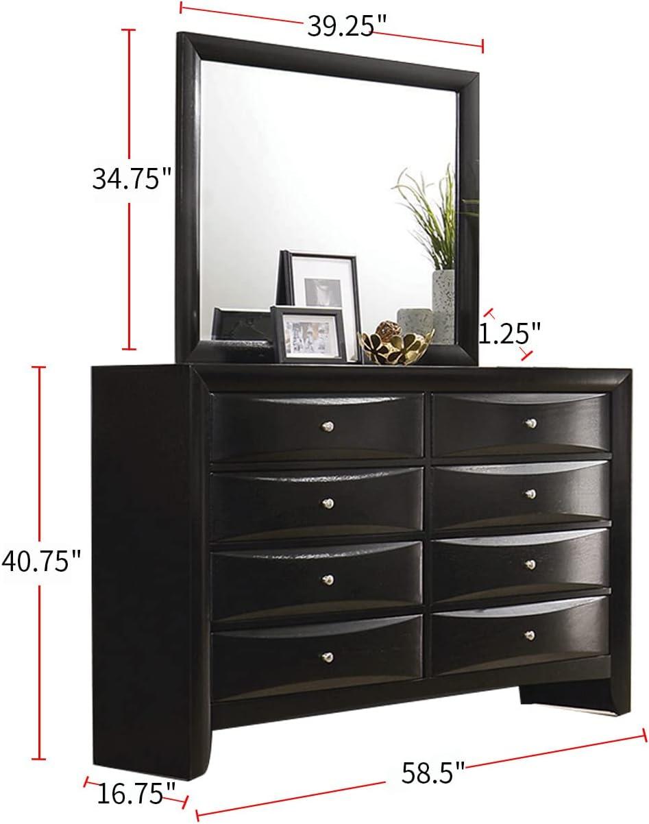 Briana Storage Bedroom Set with Bookcase Headboard Black