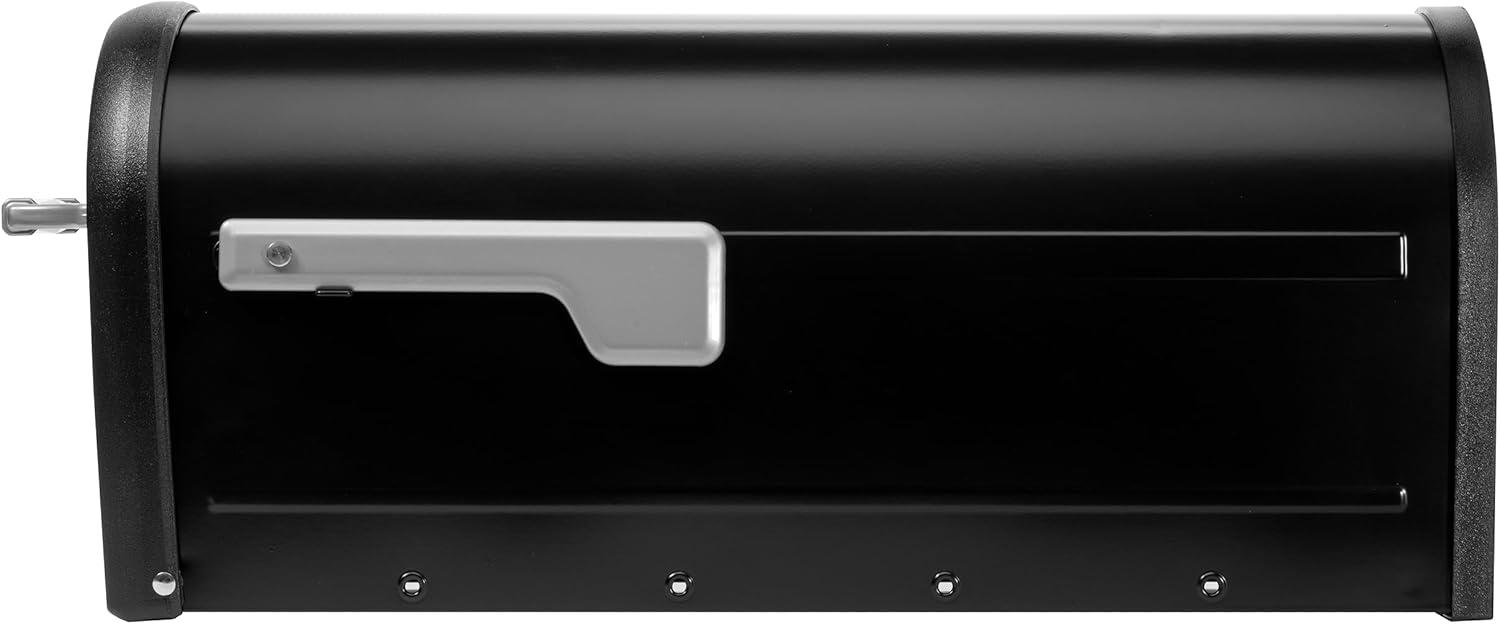 Chadwick Post Mount Mailbox Black with Nickel Flag