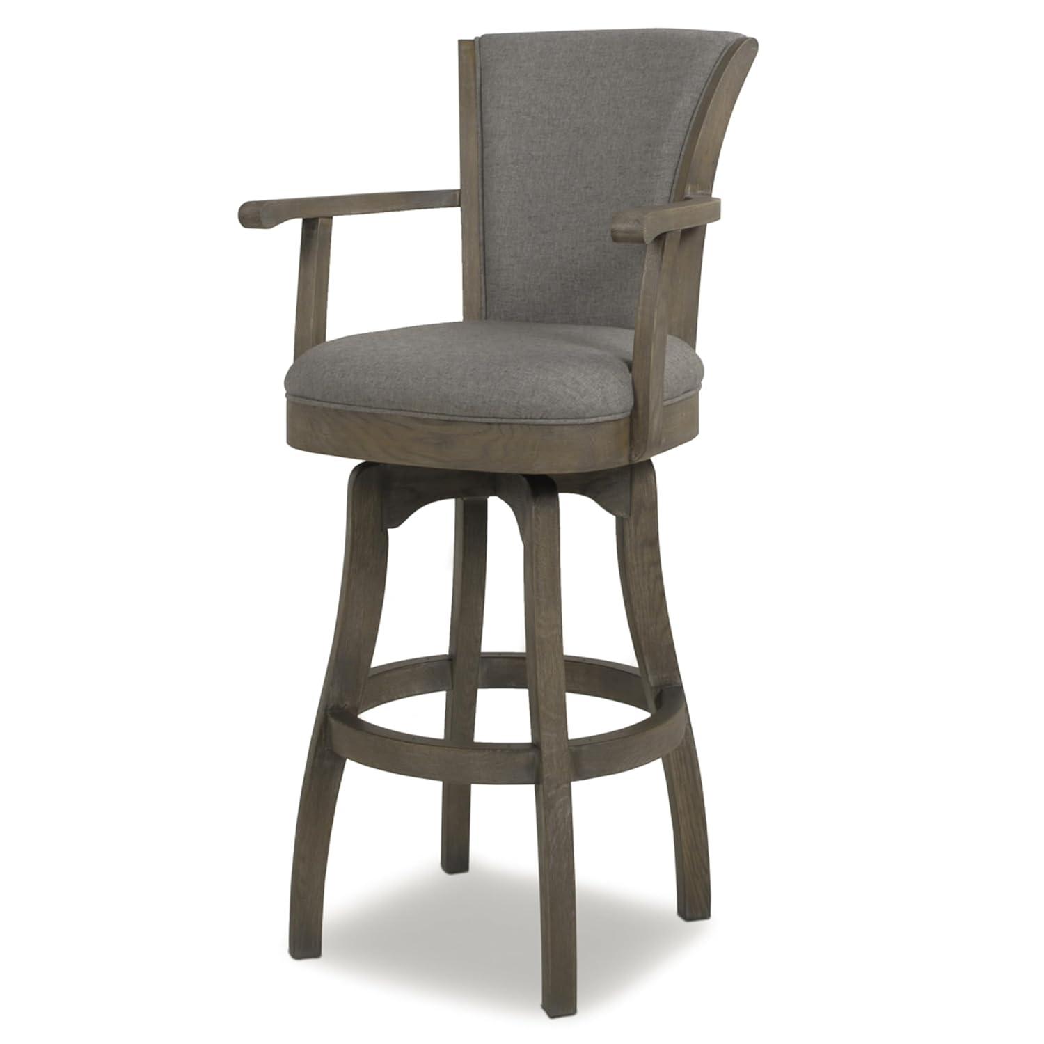 Jennifer Taylor Home Williams 31" Swivel Bar Stool with Armrests Heathered Grey
