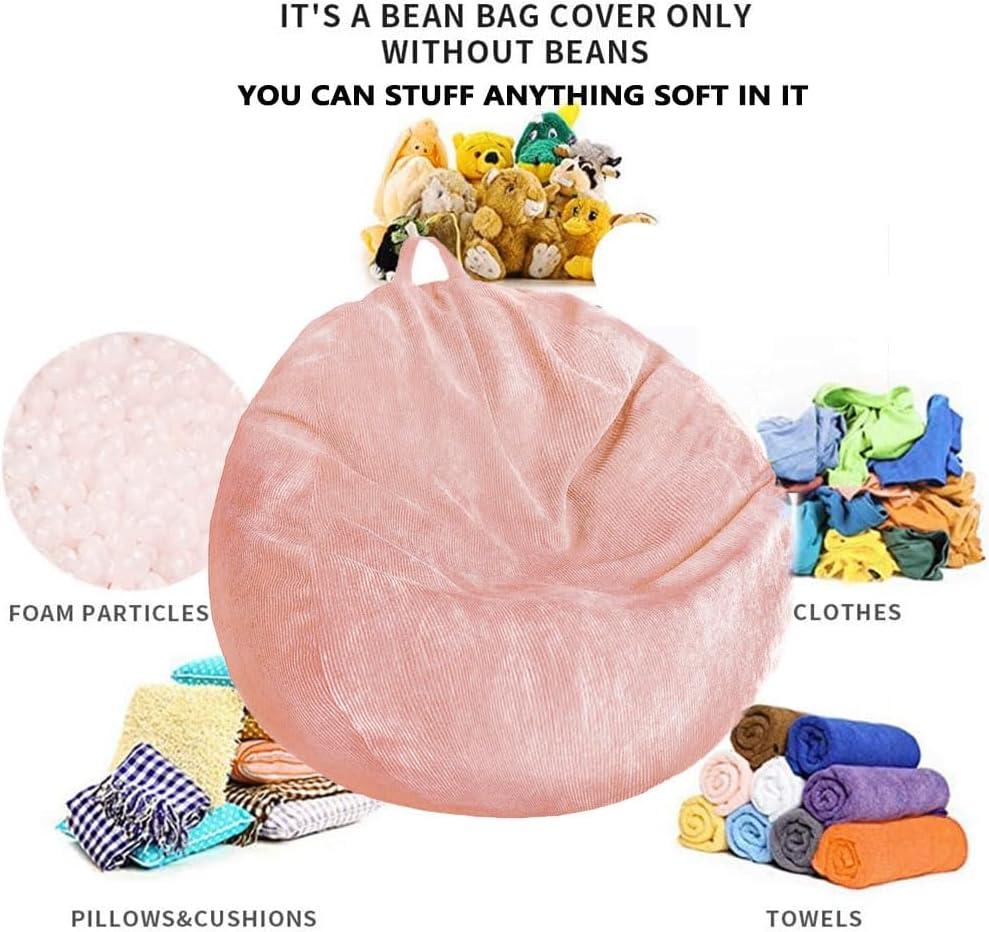 Stuffed Animal Storage Bean Bag Cover Pets Dogs/Cats Lazy Beds. Washable Ultra Soft Corduroy Stuffed for Organizing Plush Toys or Textile, Sack Bean Bag