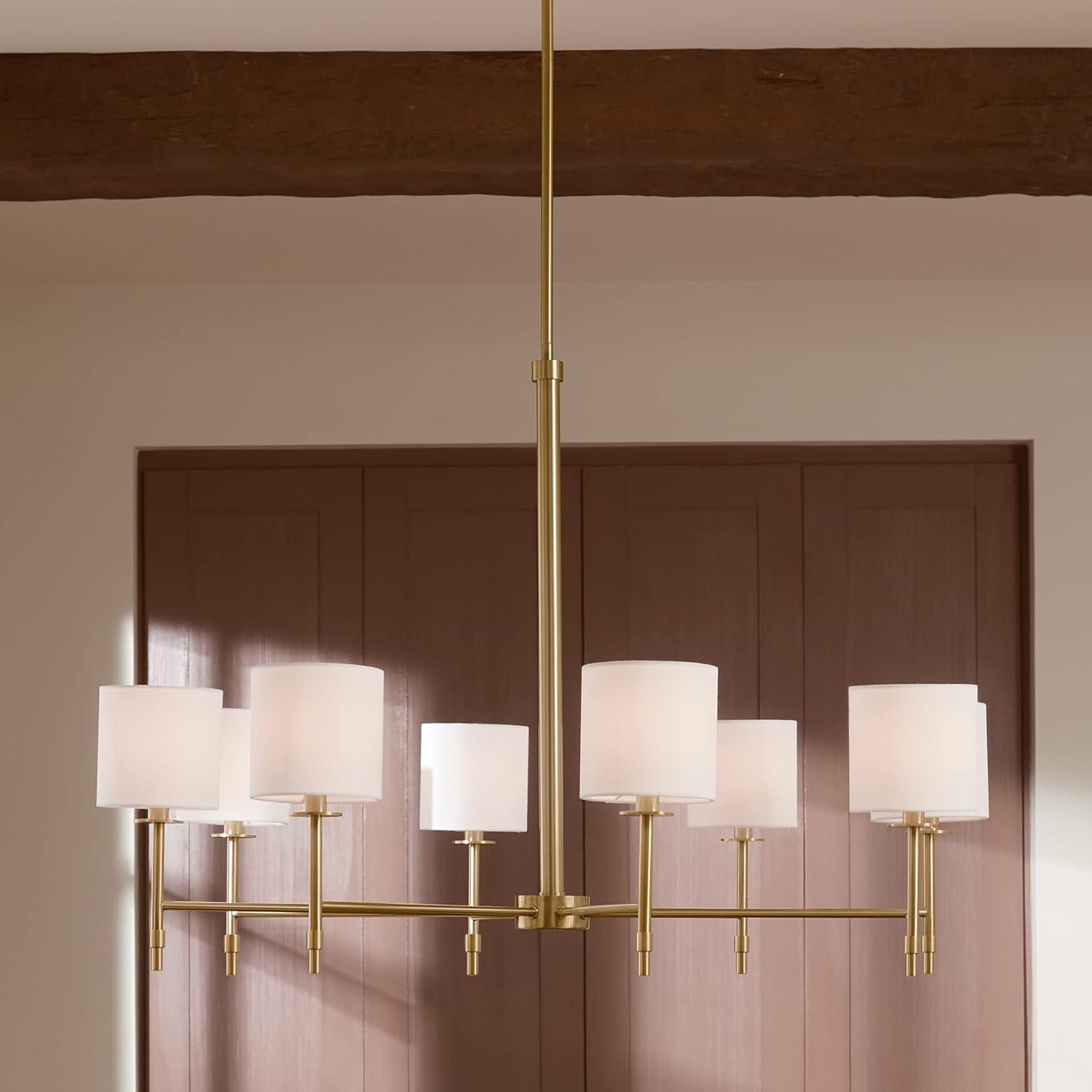 Ali Brushed Natural Brass 8-Light Steel Chandelier