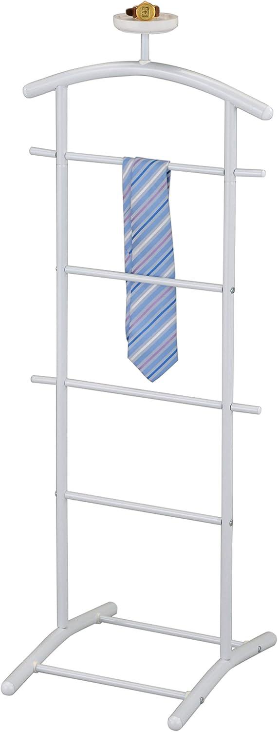 Kings Brand Furniture Metal Valet Stand Suit Rack Clothes Rack, White