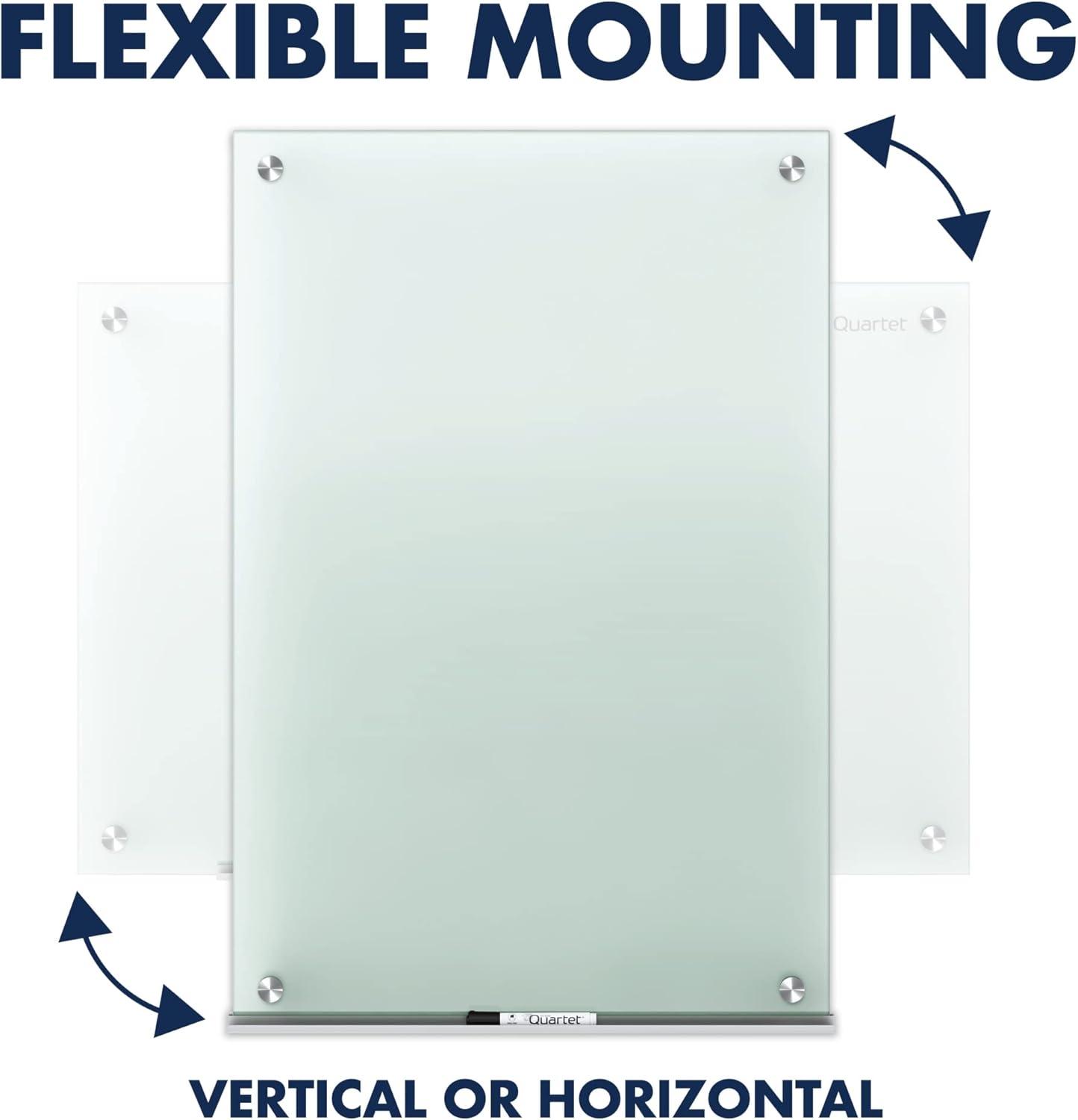 48'' x 36'' Frosted Tempered Glass Magnetic Whiteboard