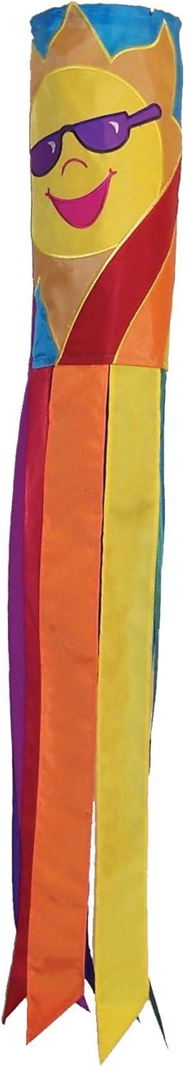 In the Breeze 4697 — Sunny Rainbow Windsock, 40-Inch — Bright and Colorful Outdoor Hanging Decor