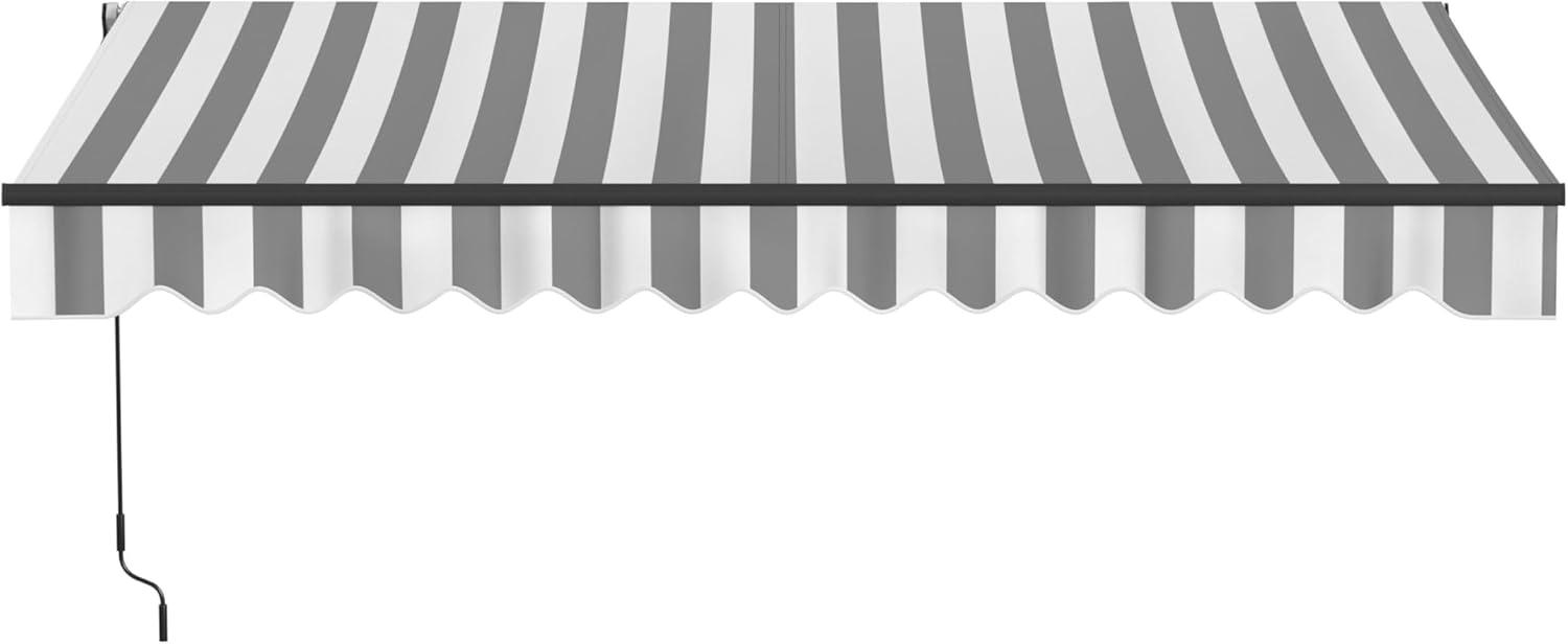 Retractable Home Patio Awning | Deck Canopy |UV Protection Sunshade | Manual Black Frame | Upgraded 2024