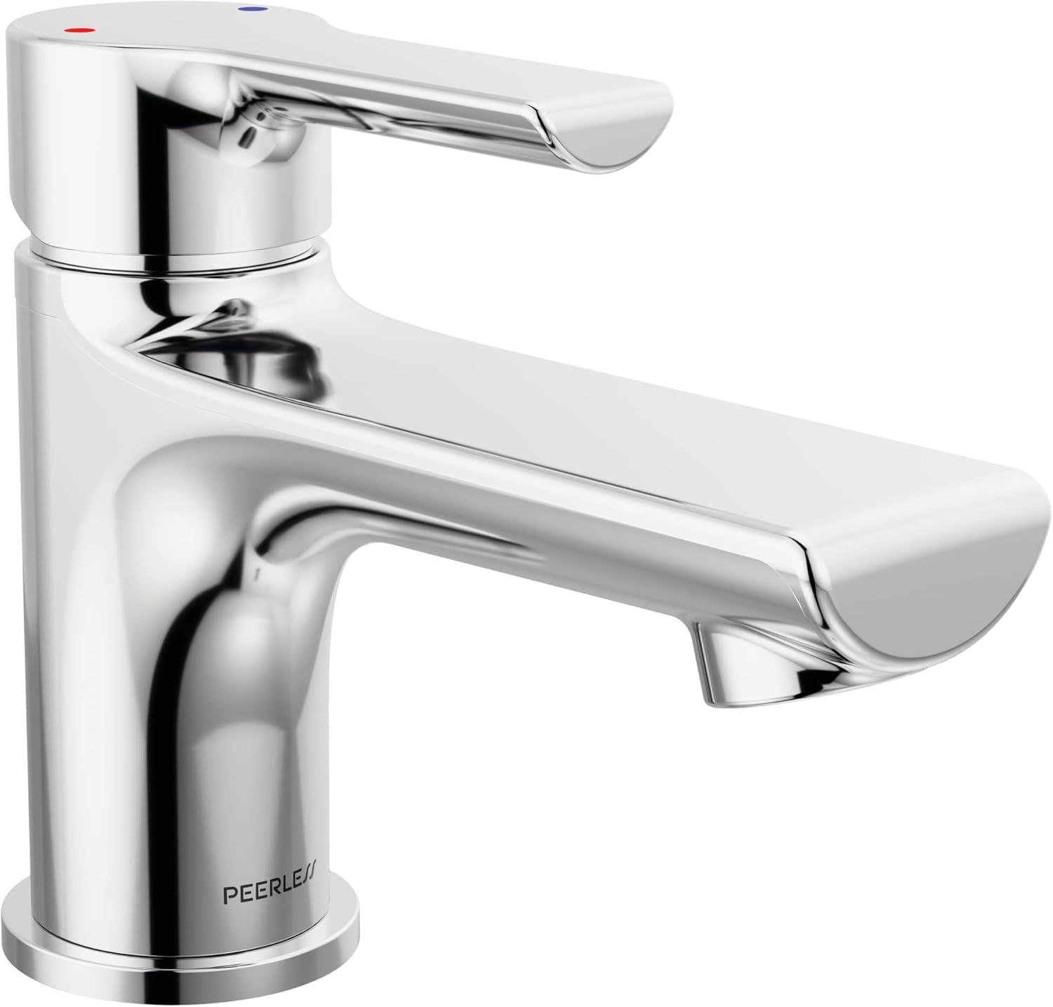 Chrome Single-Handle Cylindrical Bathroom Faucet