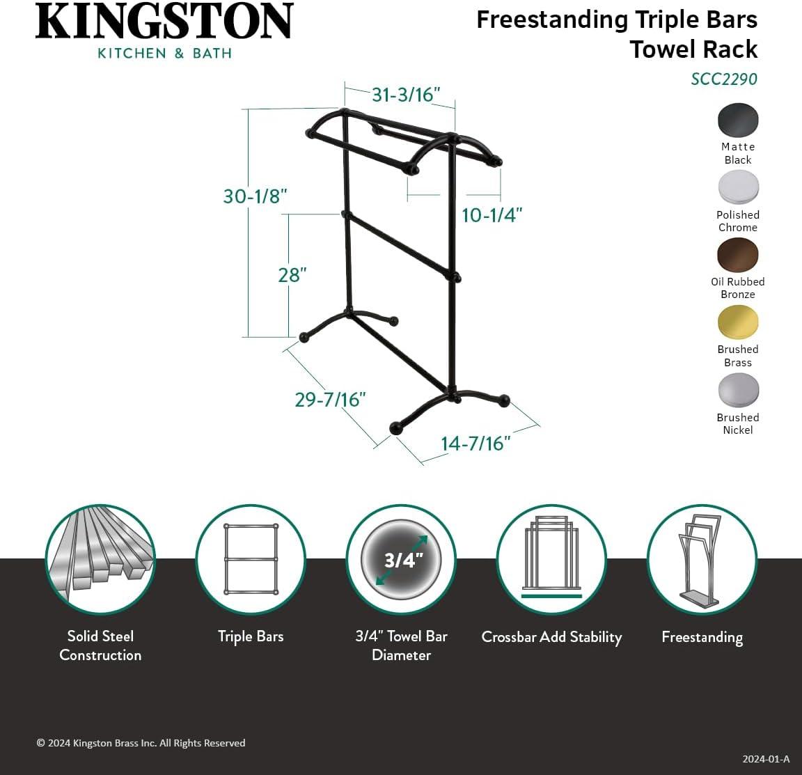 Kingston Brass Edenscape Freestanding Y-Type Towel Rack