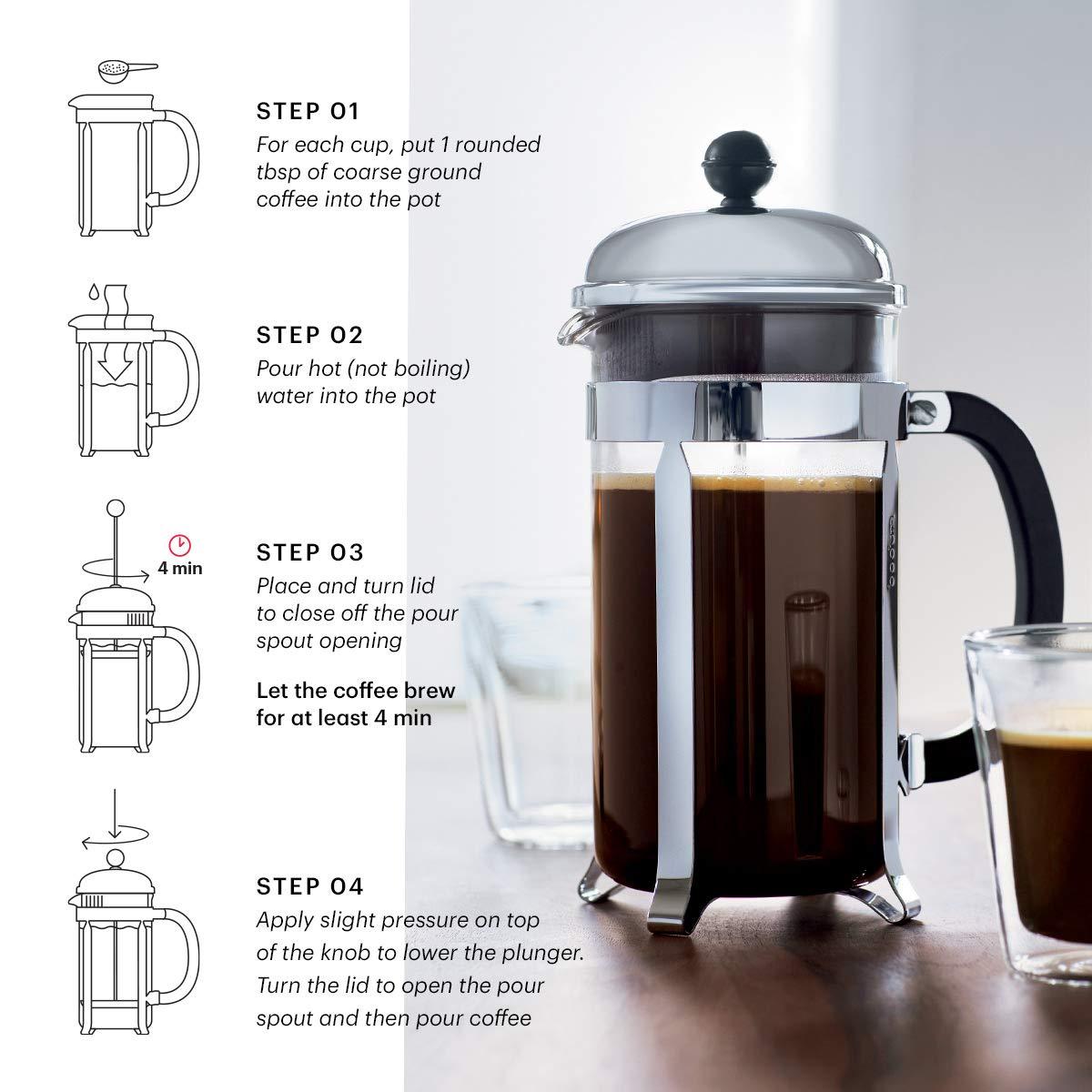 Bodum Chambord French Press Coffee Maker with Borosilicate Glass Beaker