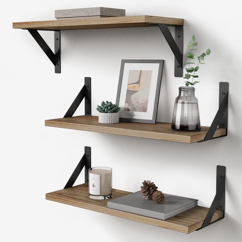 3 Piece Wood Floating Shelf