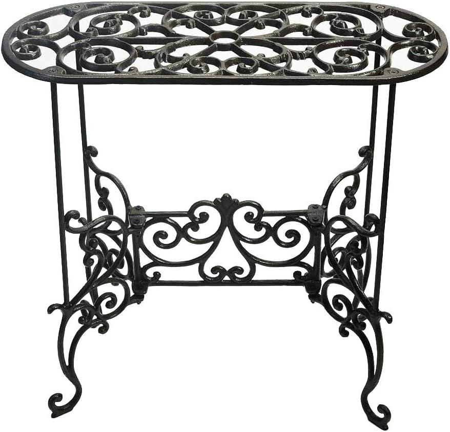 Vintage Black Cast Iron Plant Stand Table