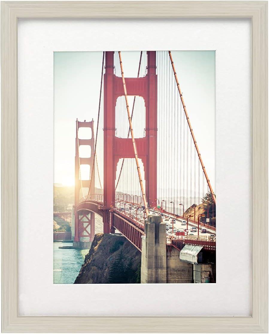 Americanflat 11x14 Picture Frame with Shatter-Resistant Glass - Use as 8x10 Frame with Mat or 11x14 Frame Without Mat - Signature Collection - Photo Frame for Wall Display - Light Wood