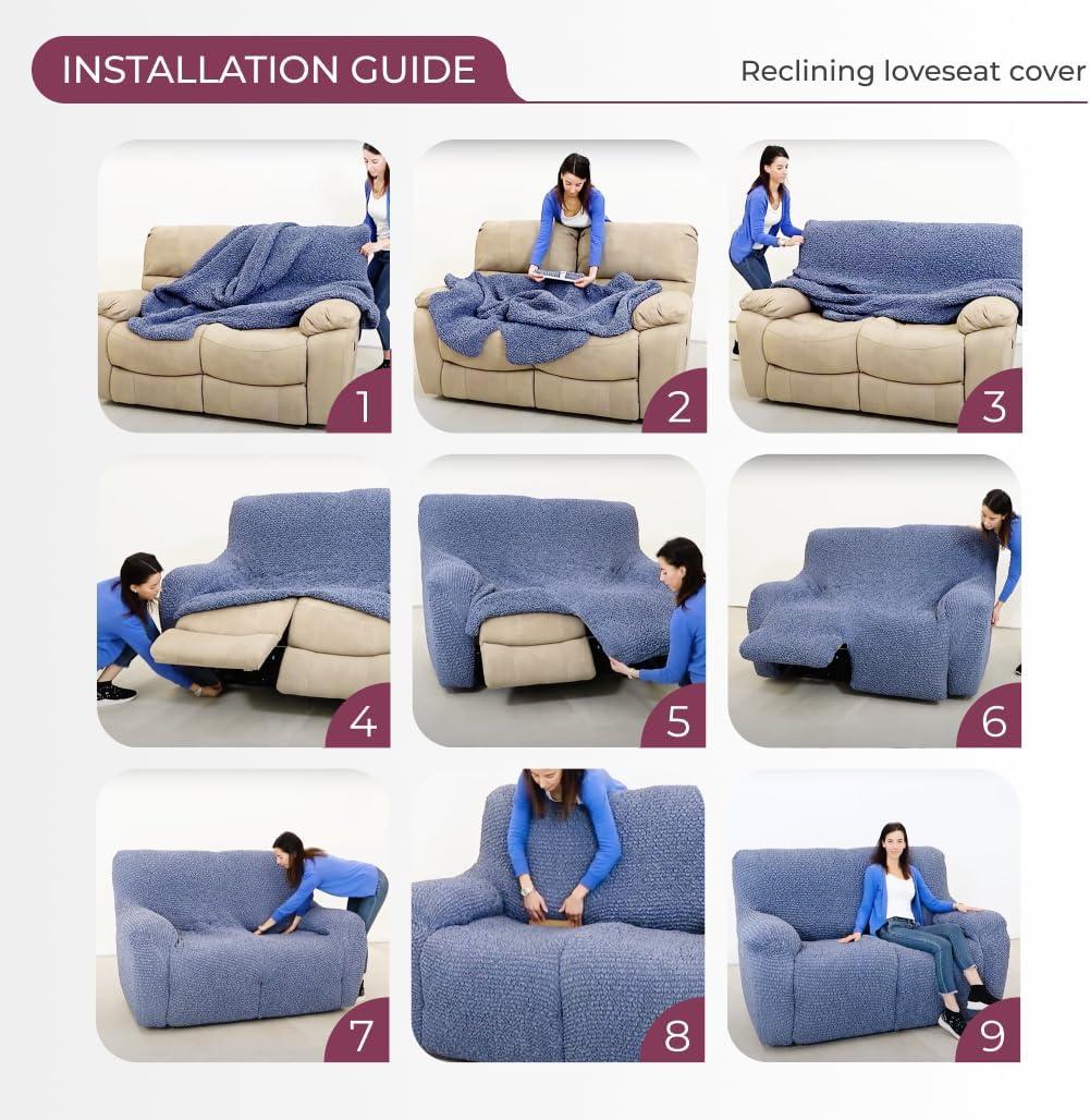 Stretchy Slipcover for Recliner Sofa - Easy to Clean & Durable - Microfibra Collection