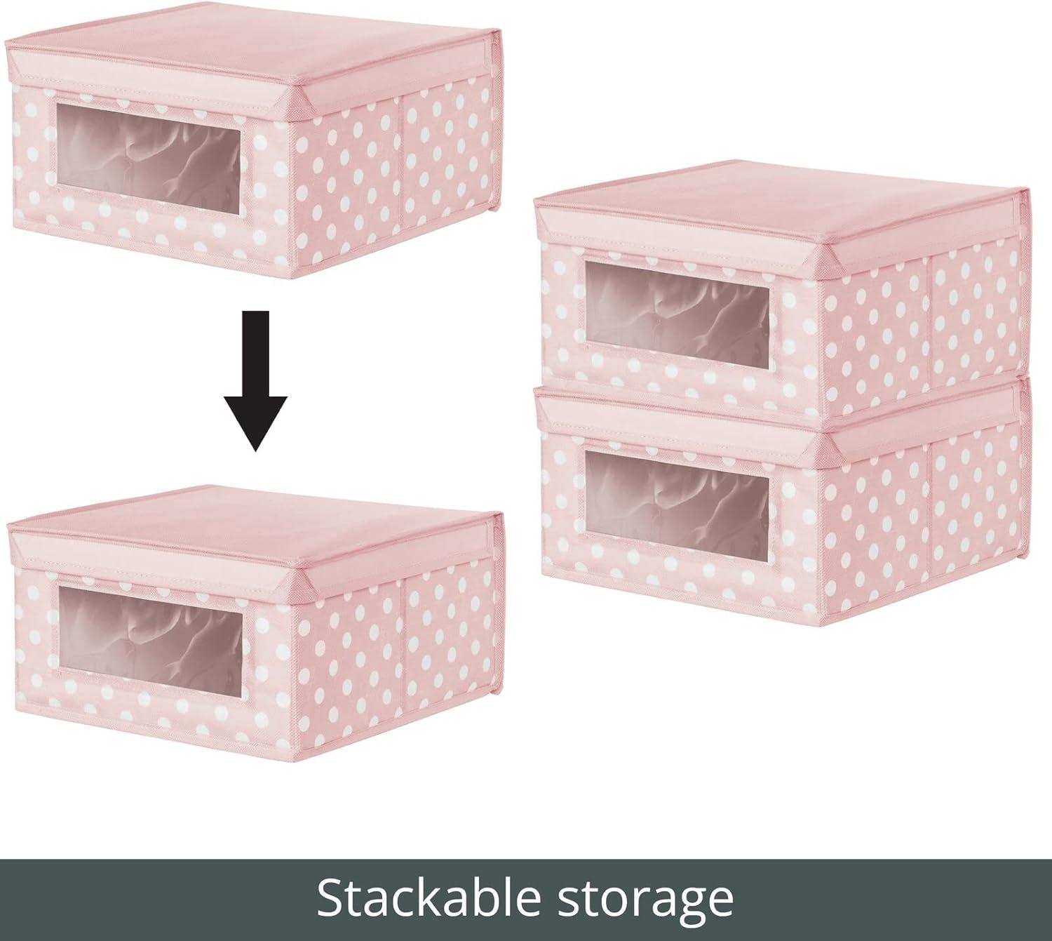 mDesign Medium Fabric Nursery Box with Lid/Window