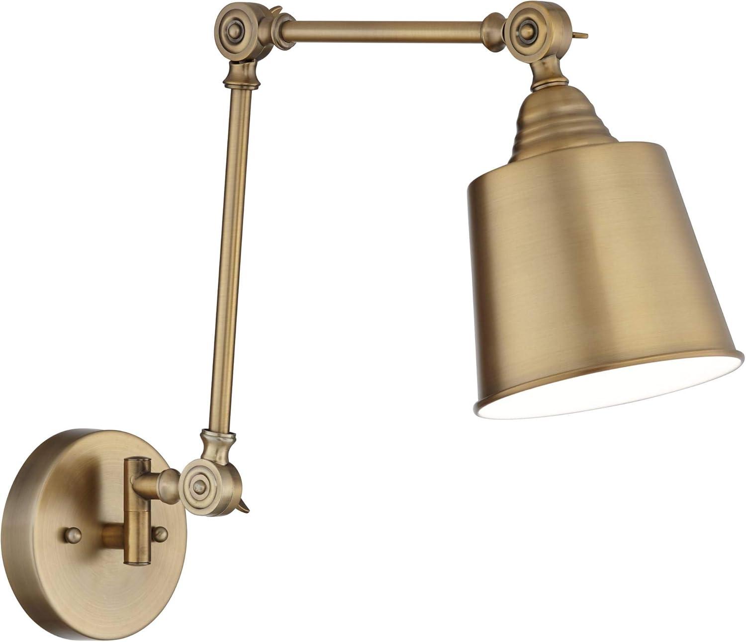360 Lighting Mendes Modern Wall Lamps Set of 2 Brushed Nickel Plug-in 4 1/4" Light Fixture Up Down Adjustable for Bedroom Reading Living Room Hallway