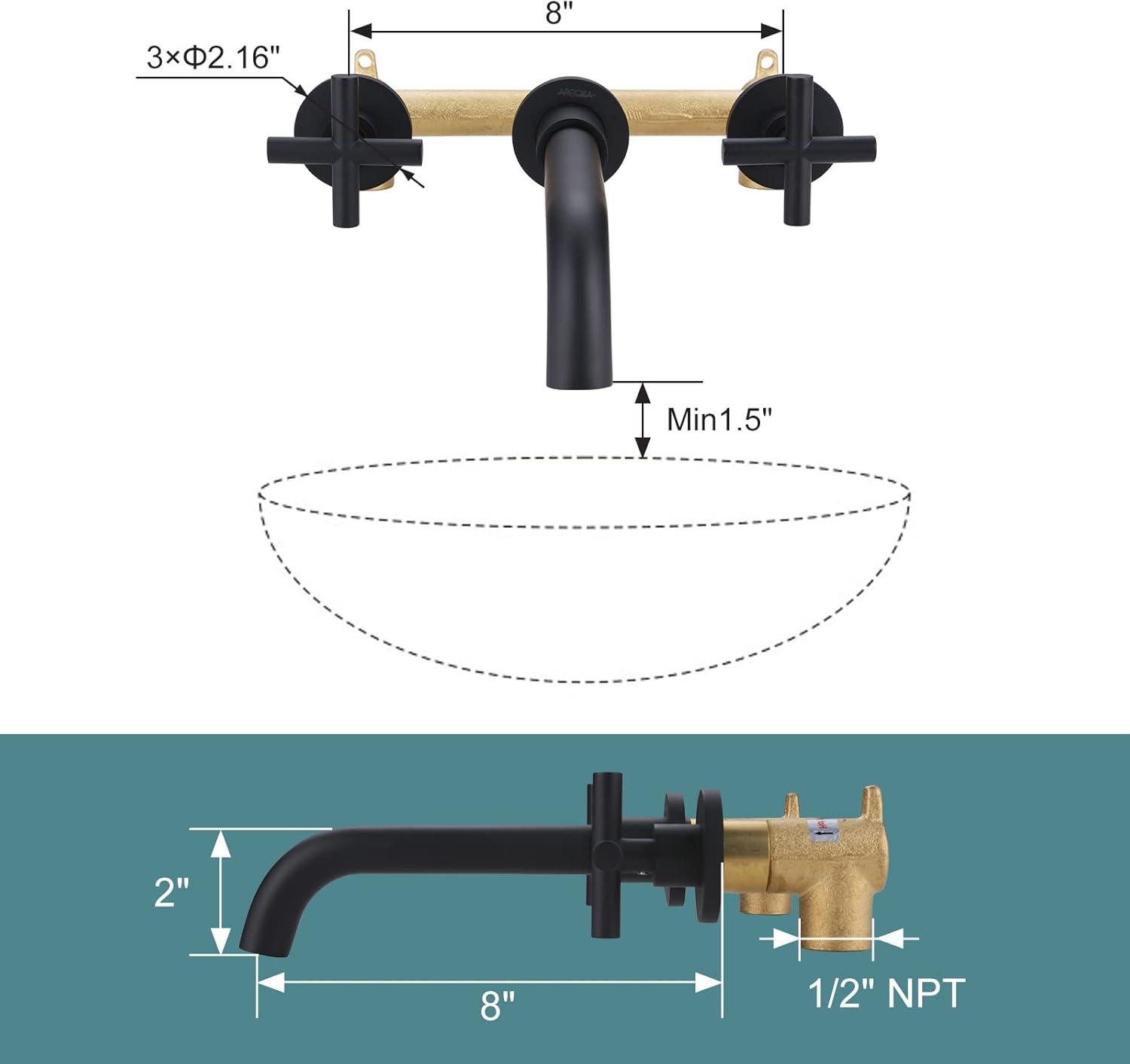 Wall Mounted Optional 2-handle Bathroom Faucet