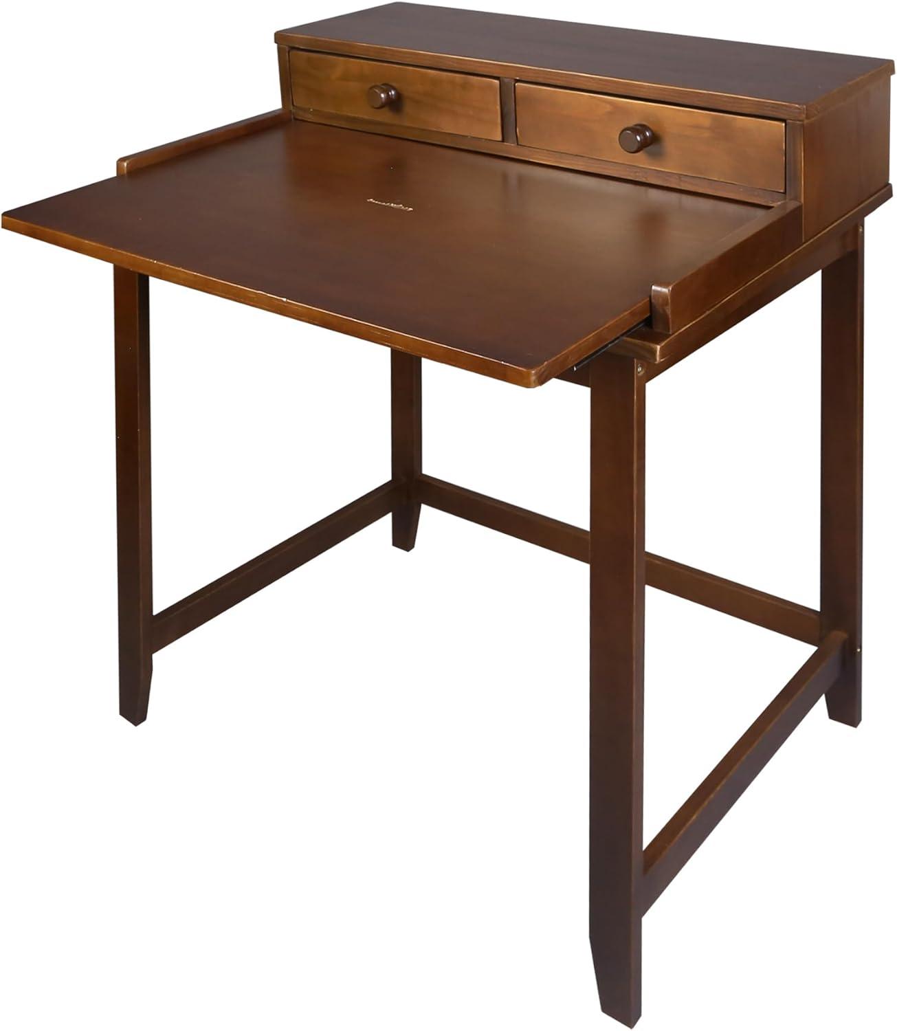 Solid Wood Home Office Computer Desk with Hutch, Pull-out tray