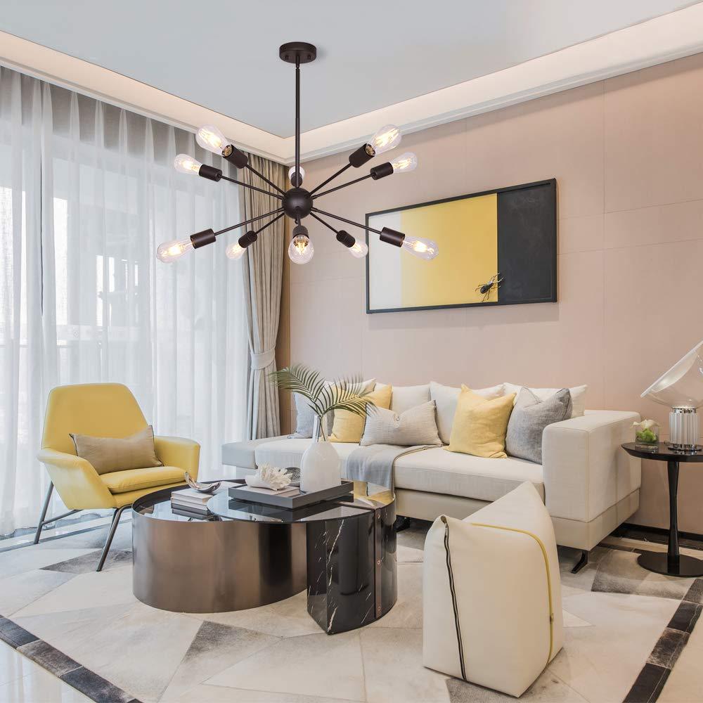 Black Metal 10-Light Sputnik Sphere Chandelier