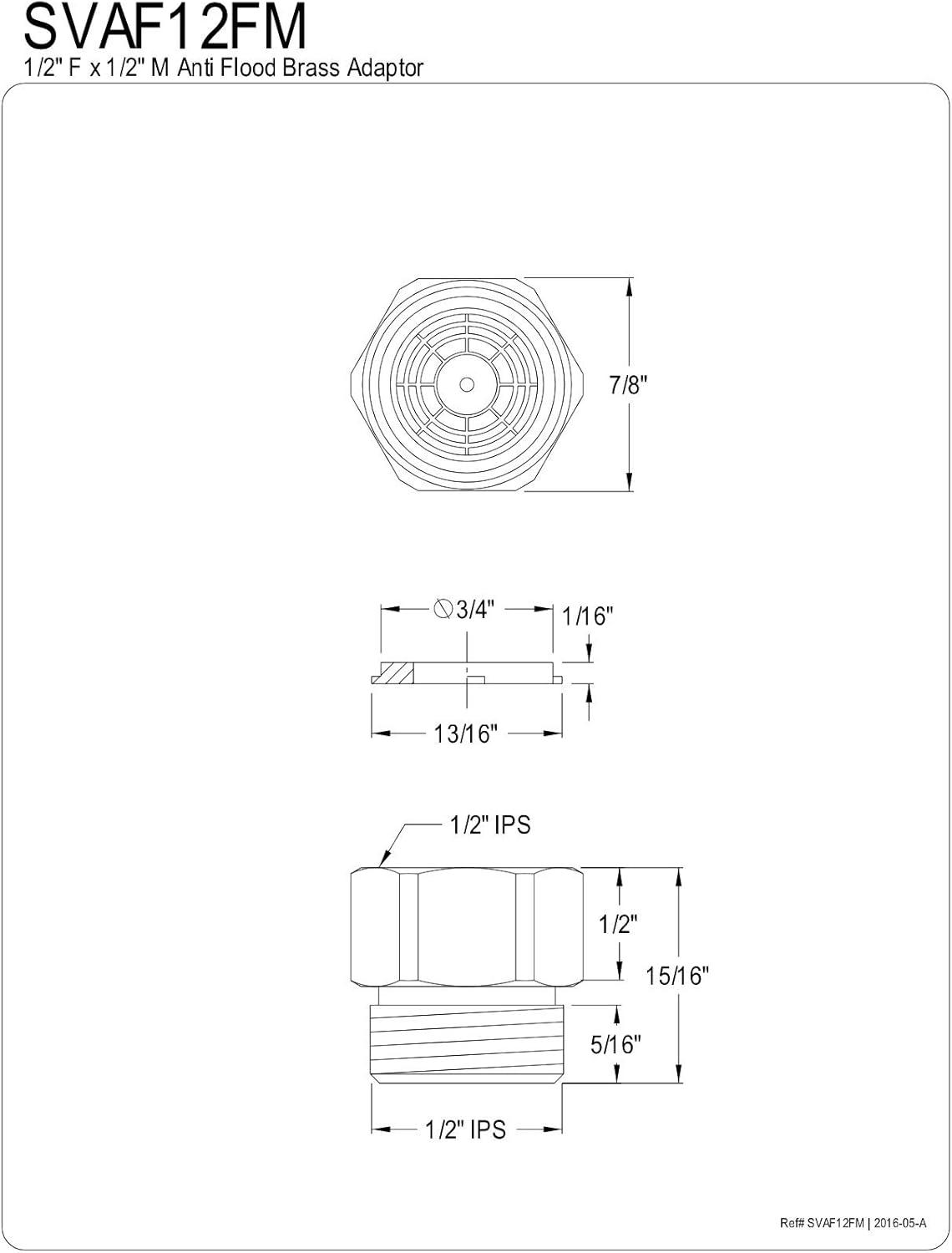 Polished Chrome Anti-Flood Brass Adapter for Faucets