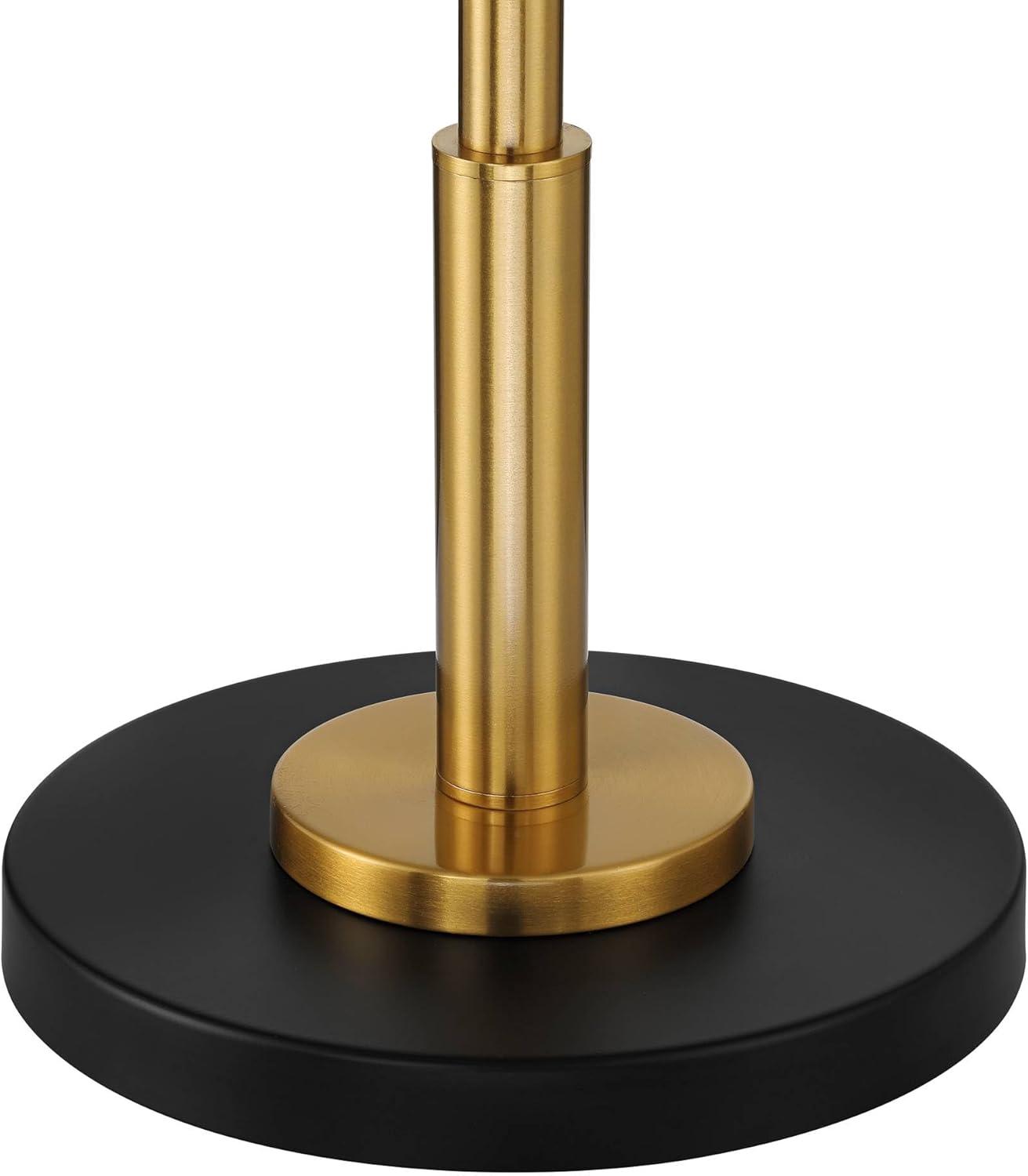 360 Lighting Harlowe Modern Glam Luxury 63" Tall Standing Floor Lamp Skinny Pole Metal Gold Finish Living Room Bedroom House Reading Drum Black Shade