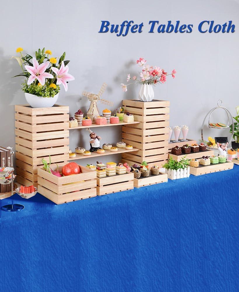 6 Pack Plastic Royal Blue Tablecloth for Parties, Rectangular Table Decorations, 54 x 108 Inches, Disposable Table Cover for Birthday, Graduation Party Supplies