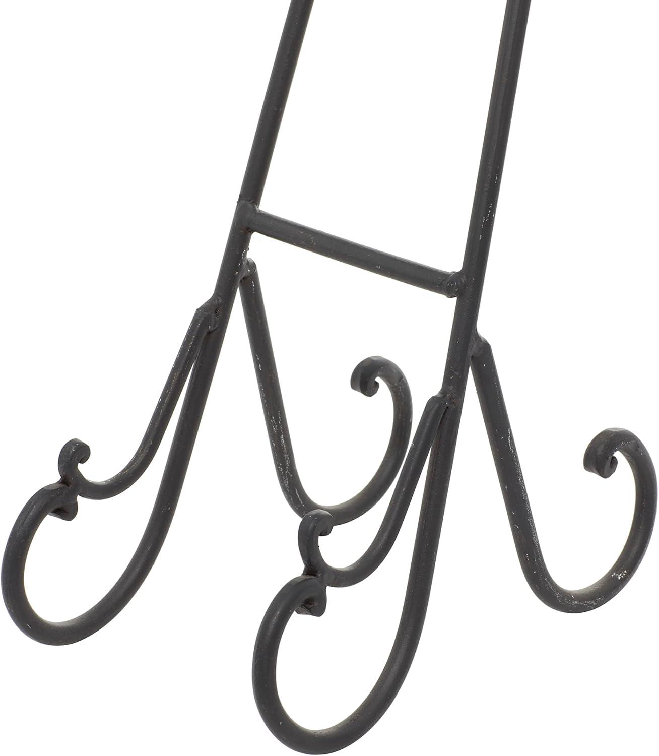 DecMode 6" x 18" Black Metal Scroll Easel, 1-Piece
