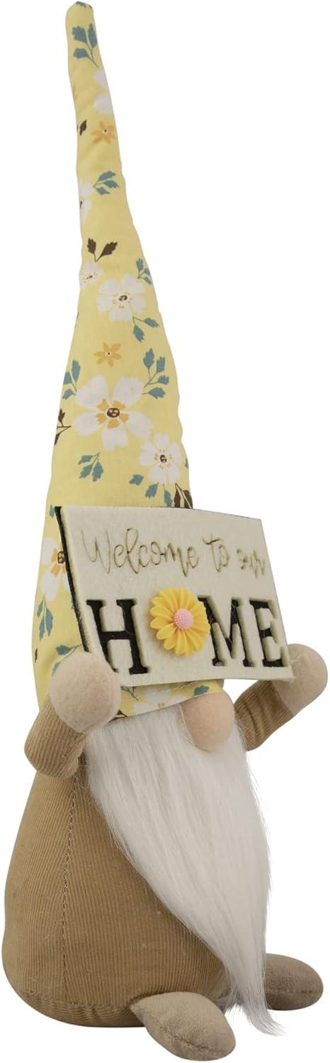 Northlight 15.25" Spring Sunflower Hat Gnome with Home Sign