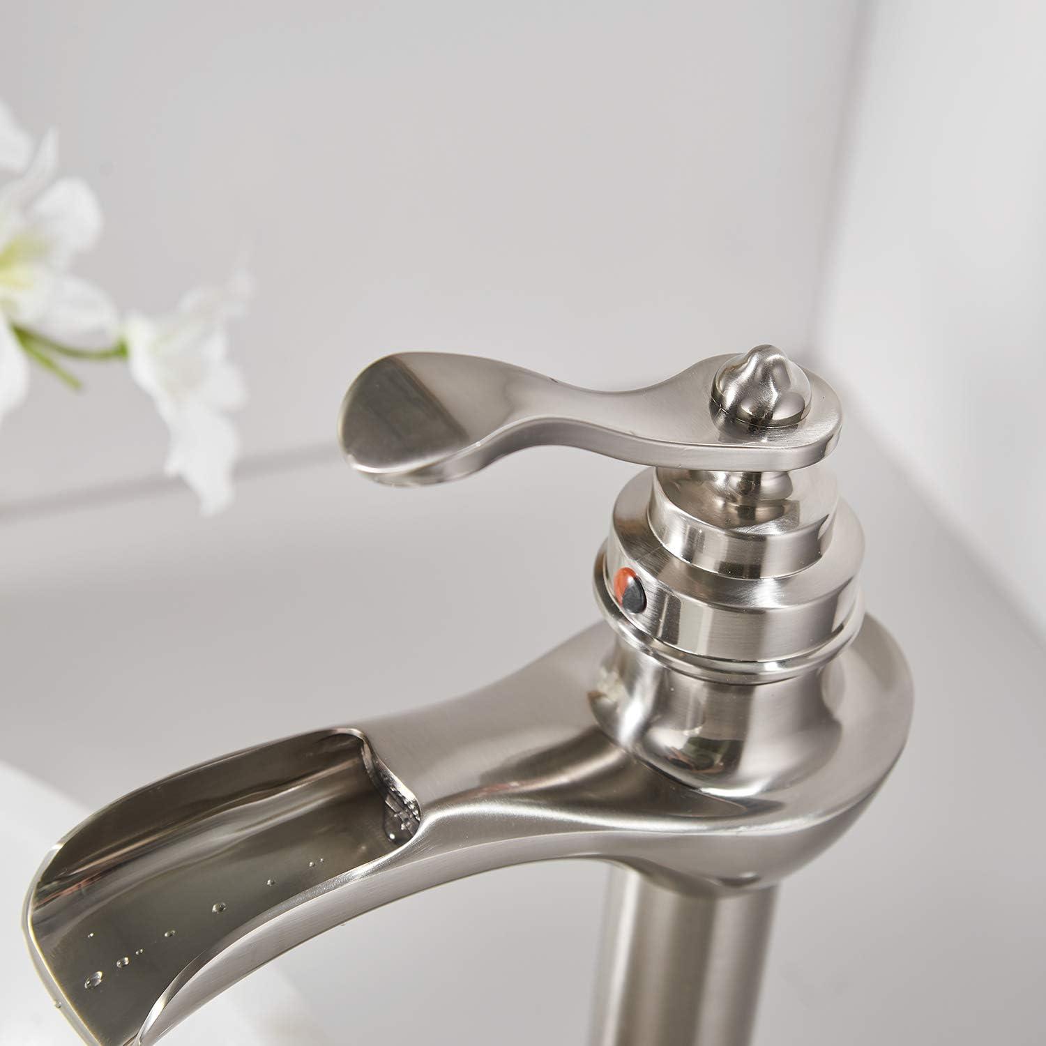 Brushed Nickel Single Handle High Arc Bathroom Faucet